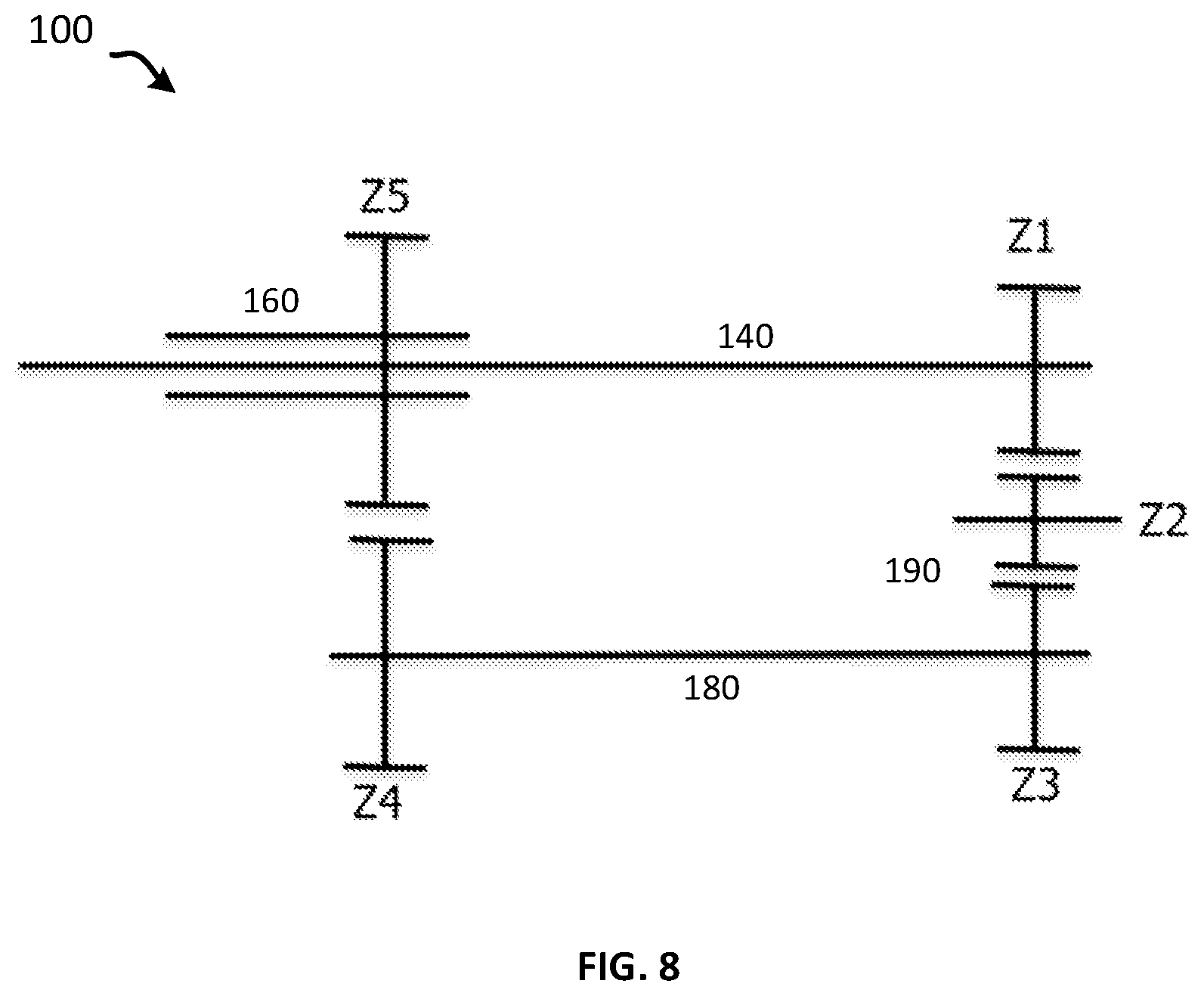 Patent US12312059 Figure 5 – Outboard motor transmission with coaxial input and output shafts
