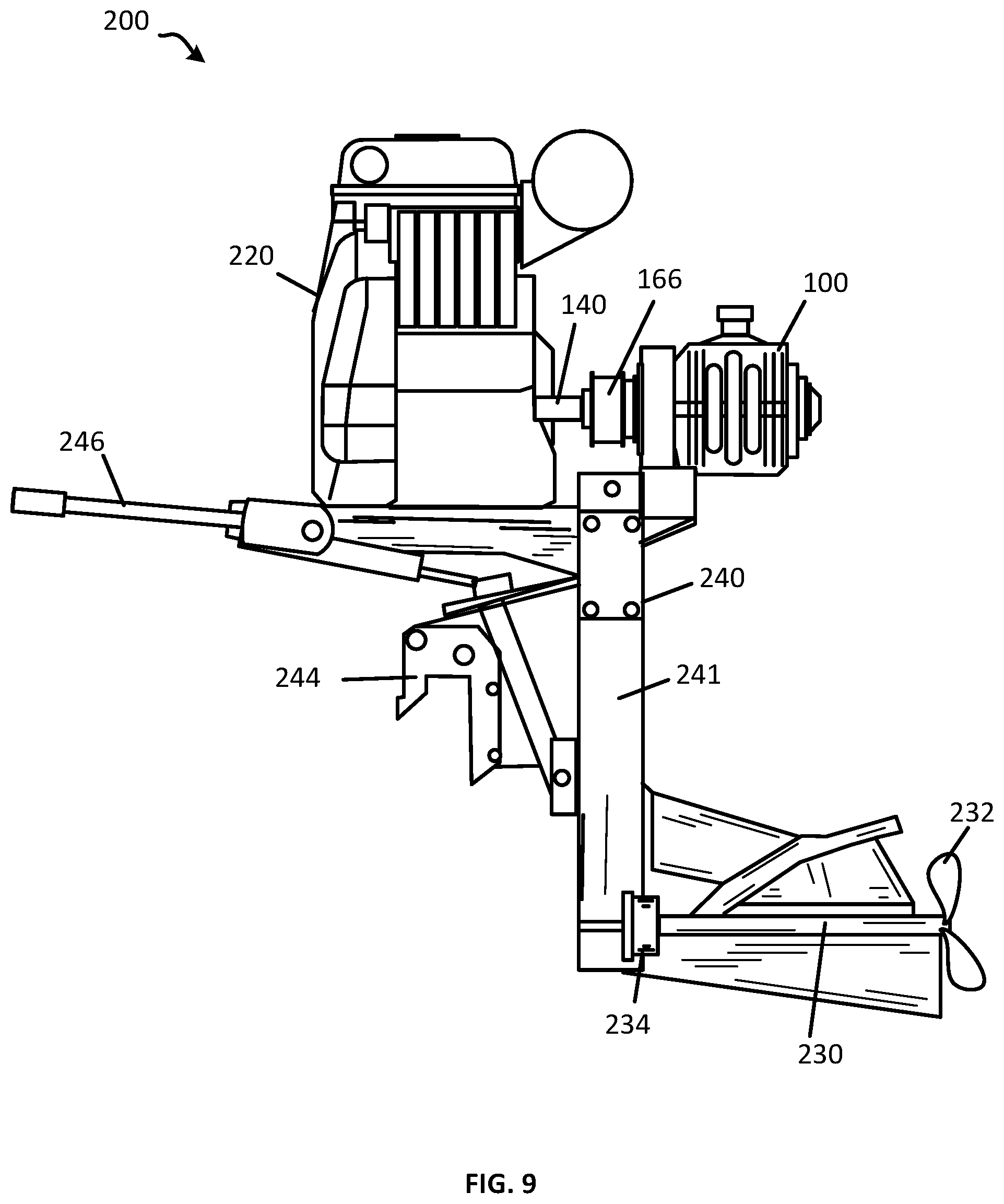 Patent US12312059 Figure 6 – Outboard motor transmission with coaxial input and output shafts