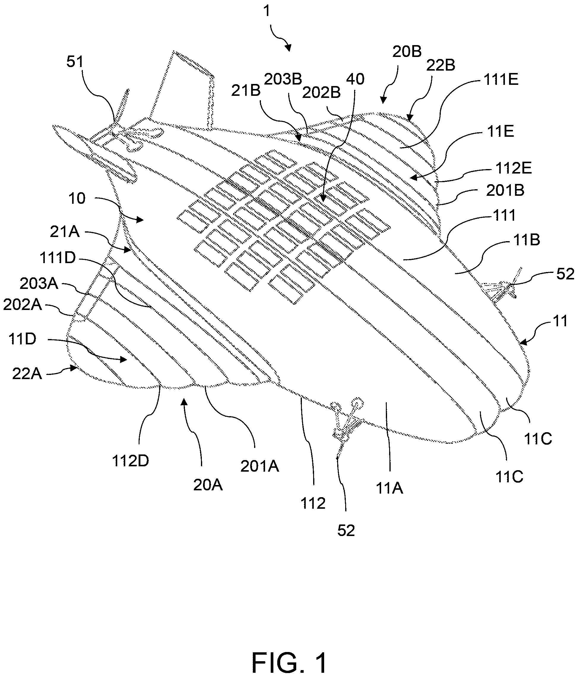Patent US12312062 Figure 1 – Tactical hybrid stratospheric airship
