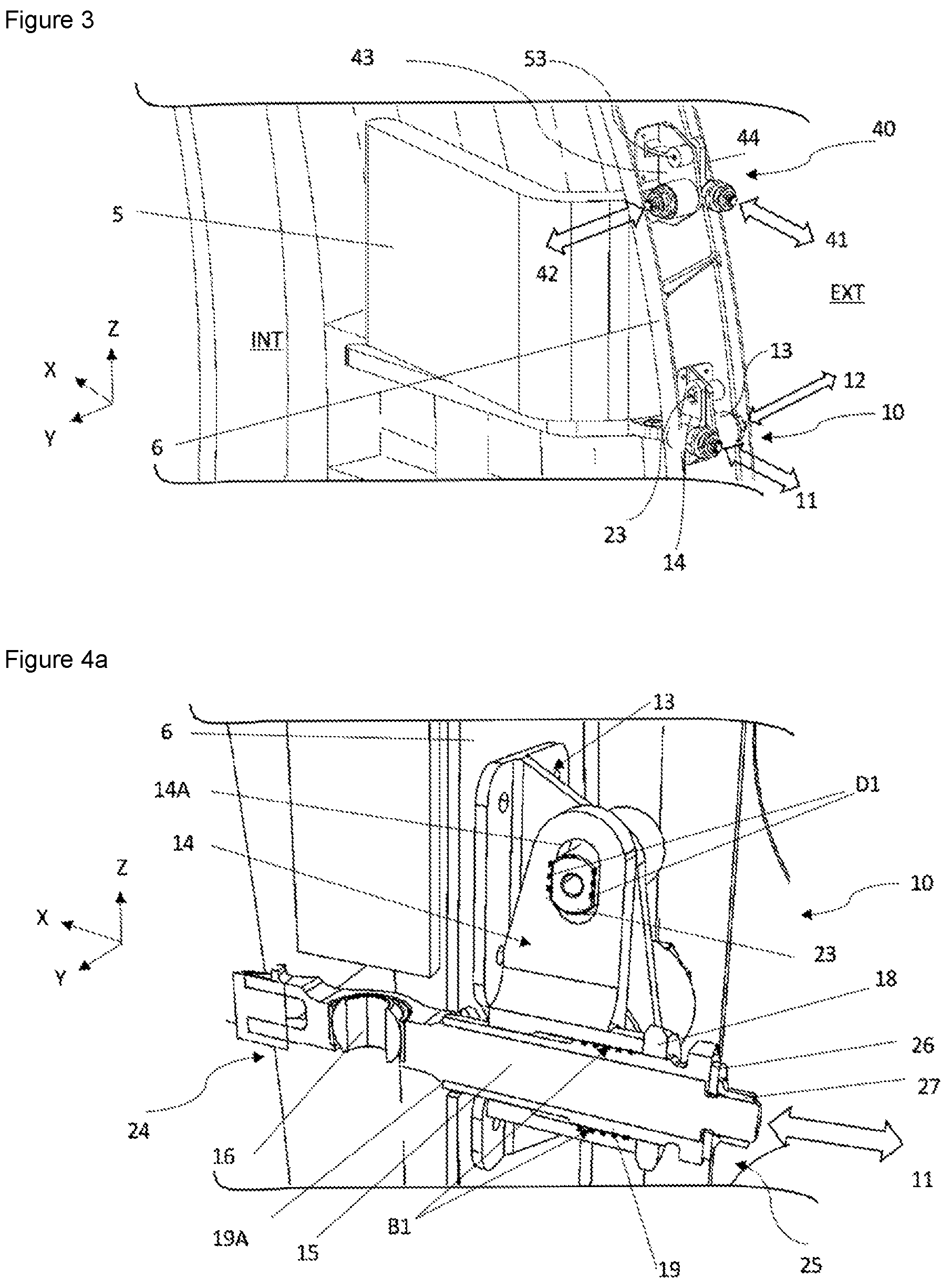 Patent US12312065 Figure 3 – Aircraft door equipped with a system for adjustment in position and method for installing such a door