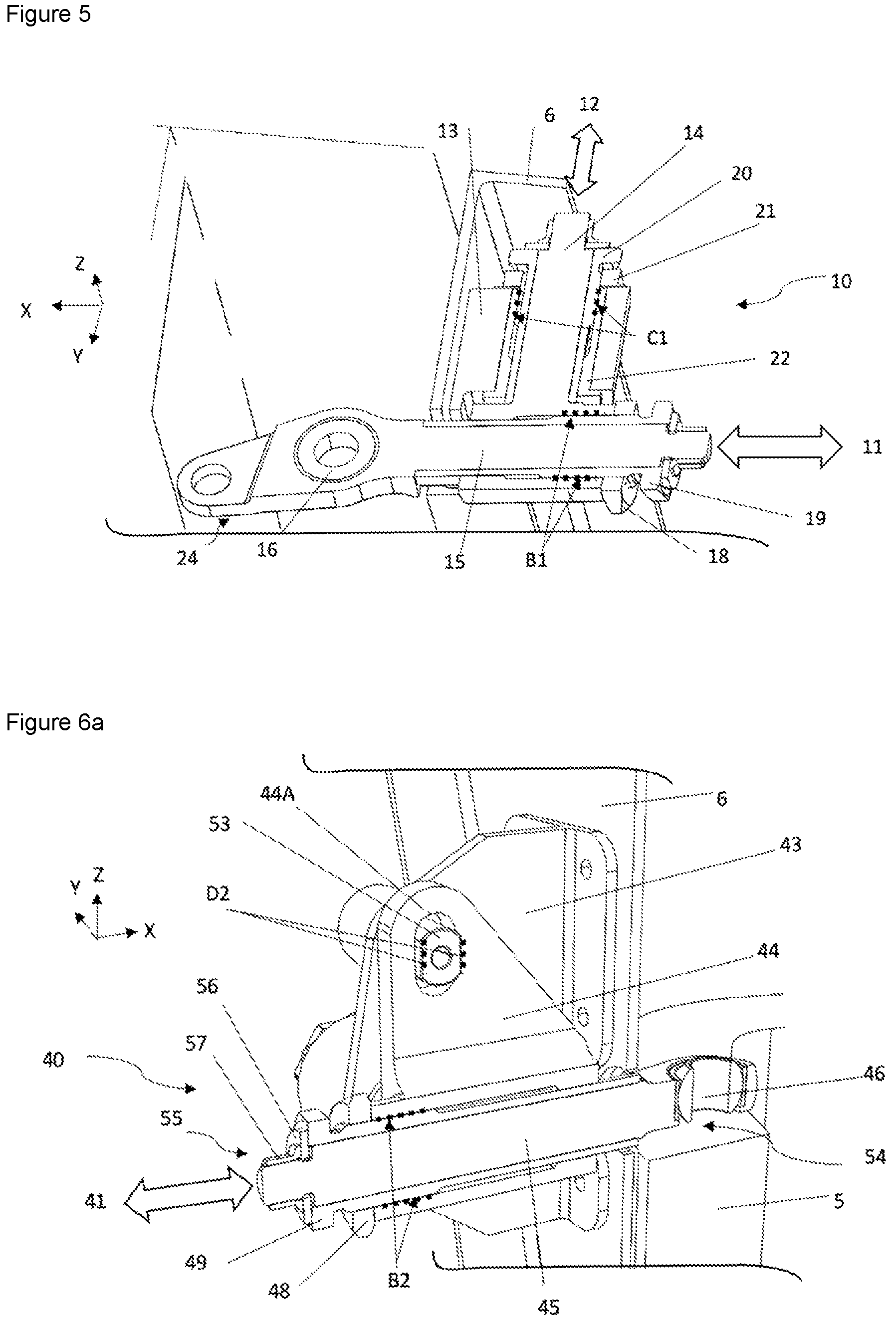 Patent US12312065 Figure 5 – Aircraft door equipped with a system for adjustment in position and method for installing such a door