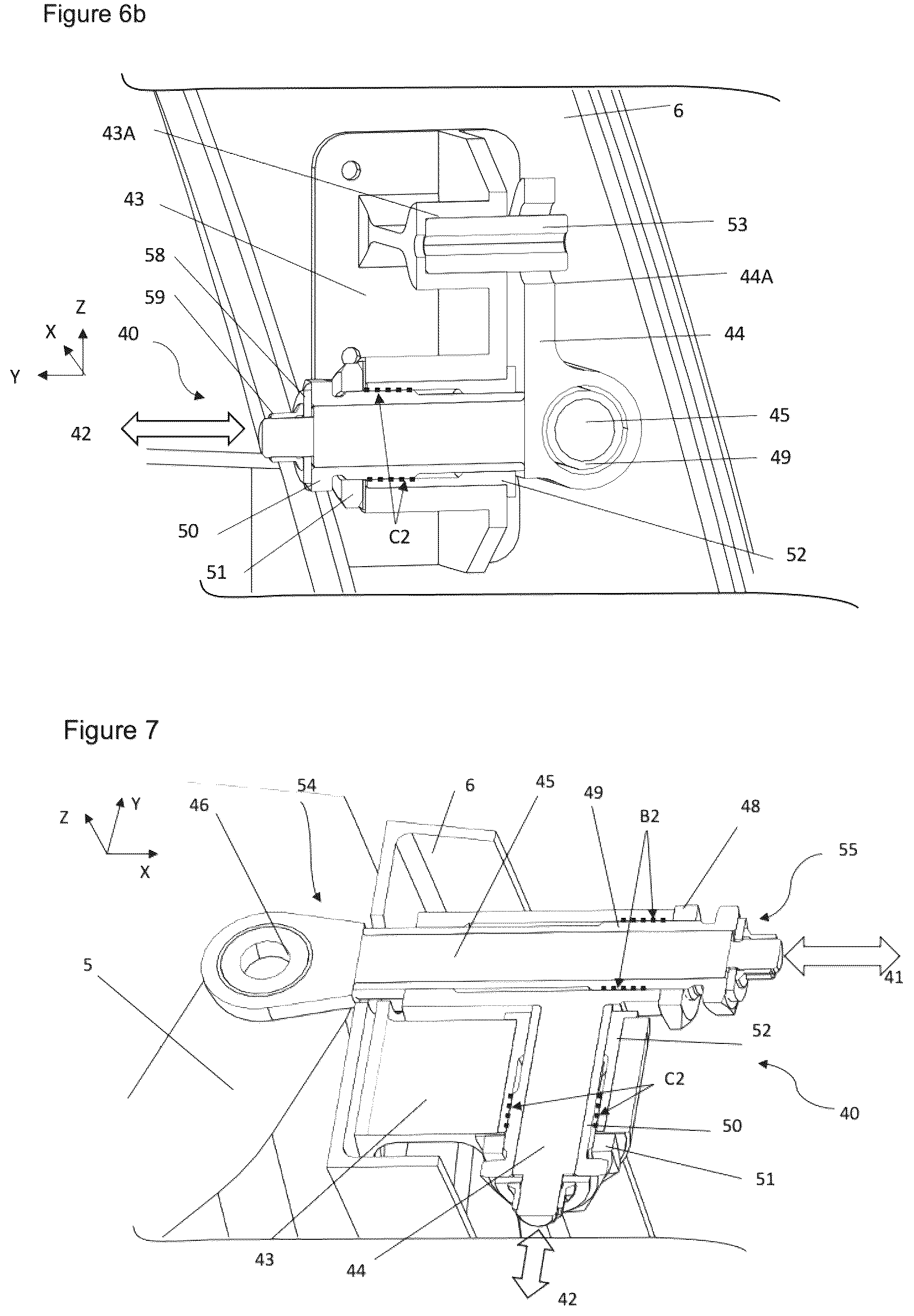 Patent US12312065 Figure 6 – Aircraft door equipped with a system for adjustment in position and method for installing such a door