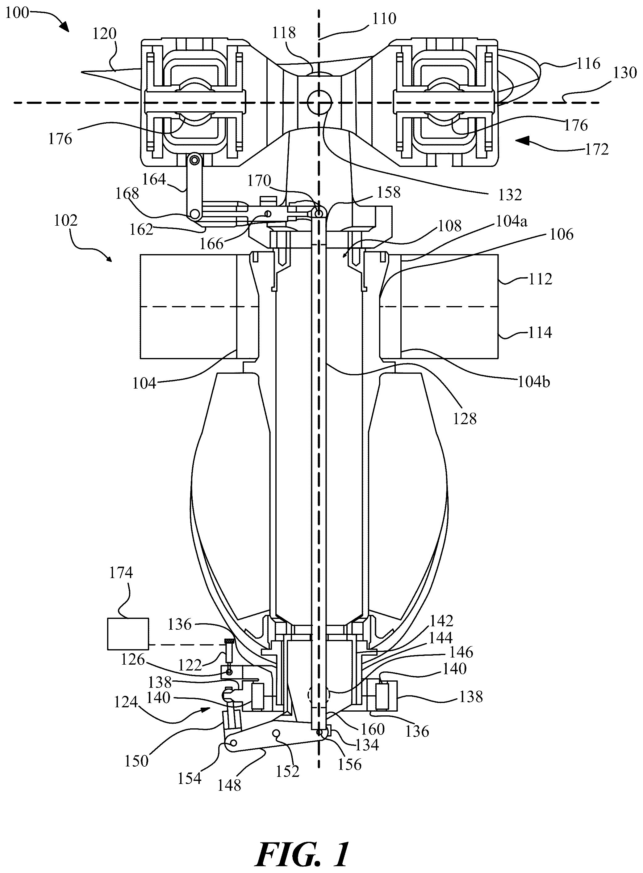 Patent US12312066 Figure 1 – Propulsor assembly of an electric aircraft