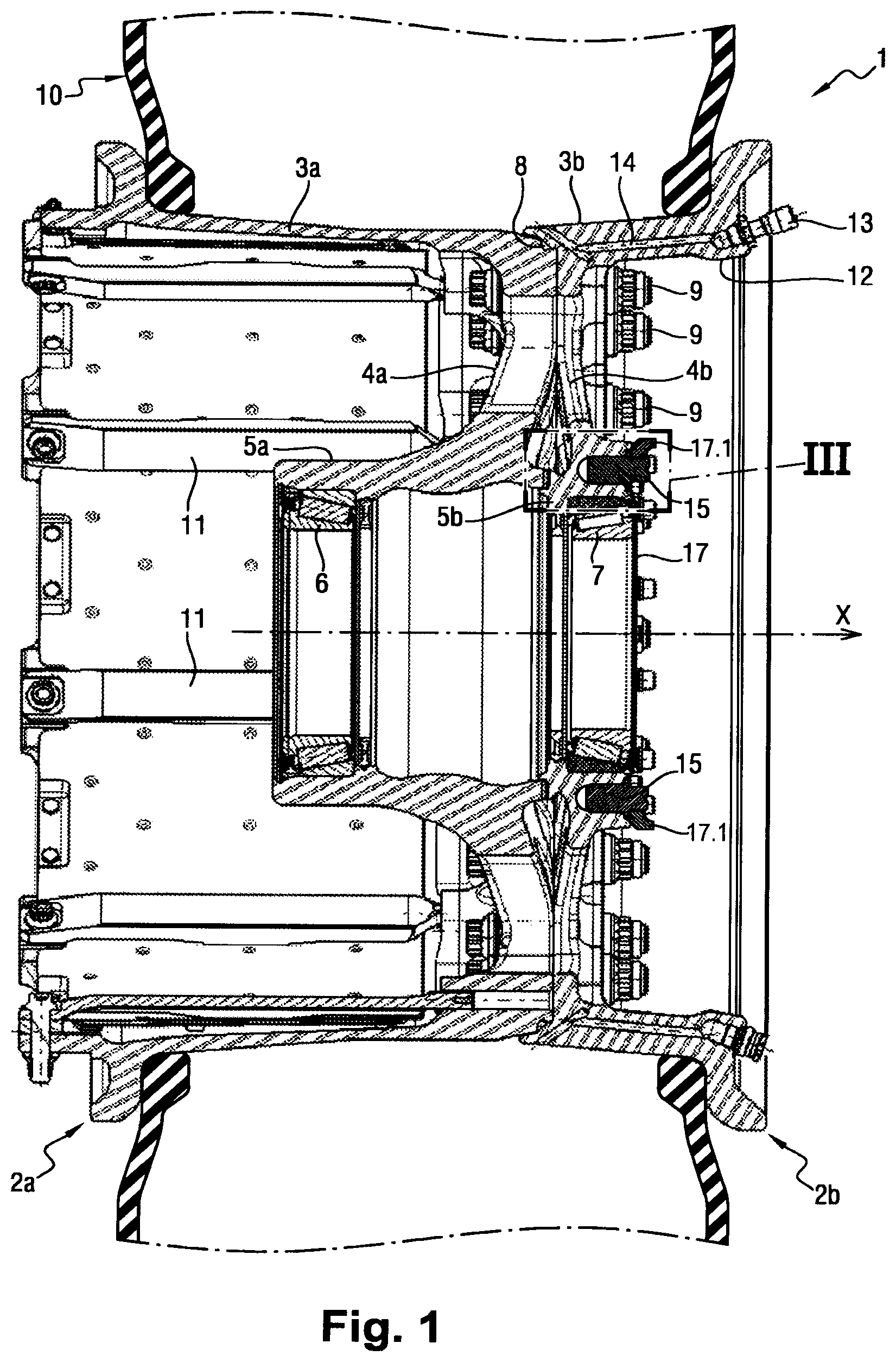 Patent US12312072 Figure 1 – Aircraft wheel having driving lugs