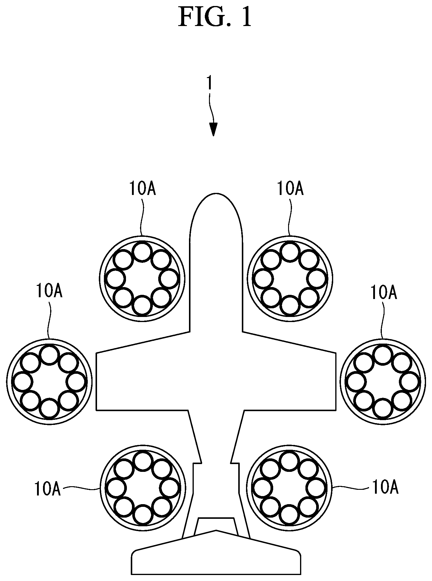 Patent US12312077 Figure 1 – Ducted fan device and aircraft