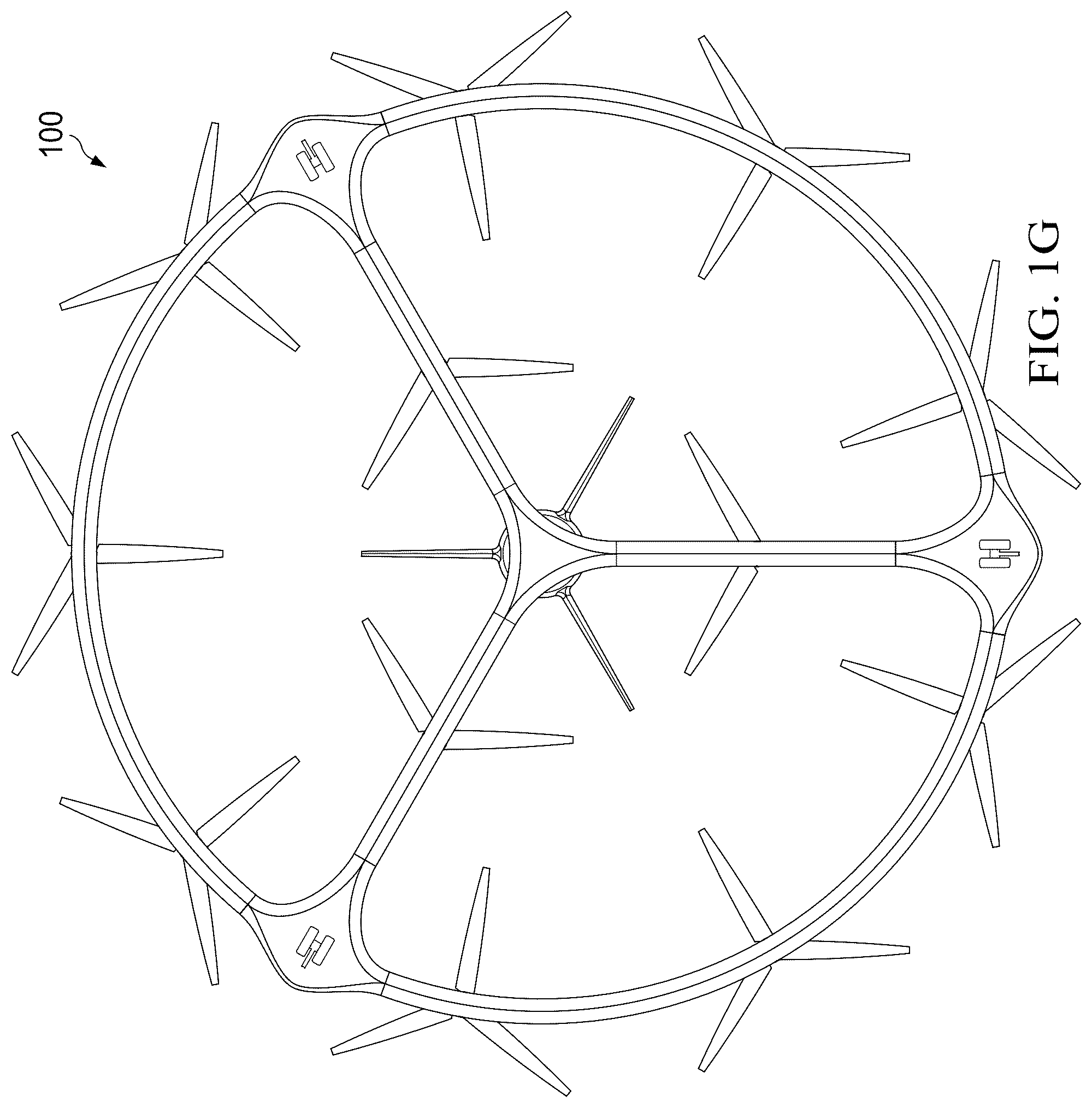 Patent US12312078 Figure 7 – Distributed propulsion system for vertical take off and landing closed wing aircraft