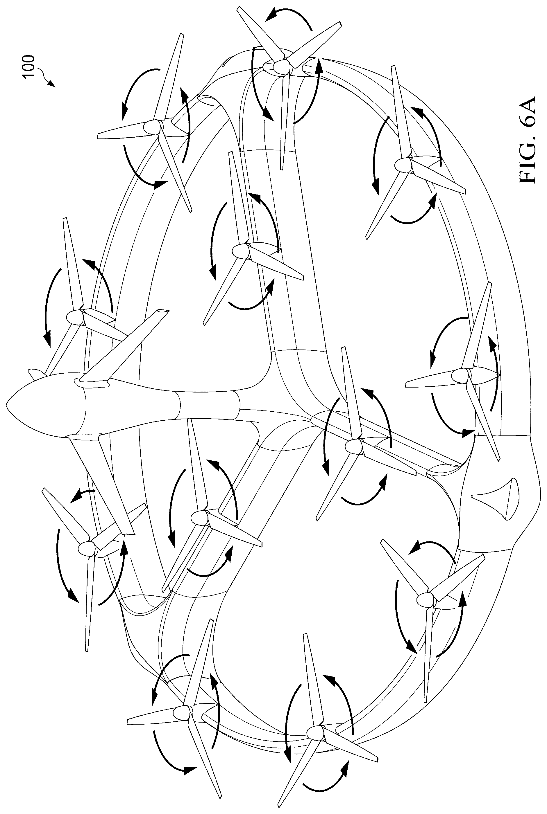 Patent US12312078 Figure 15 – Distributed propulsion system for vertical take off and landing closed wing aircraft