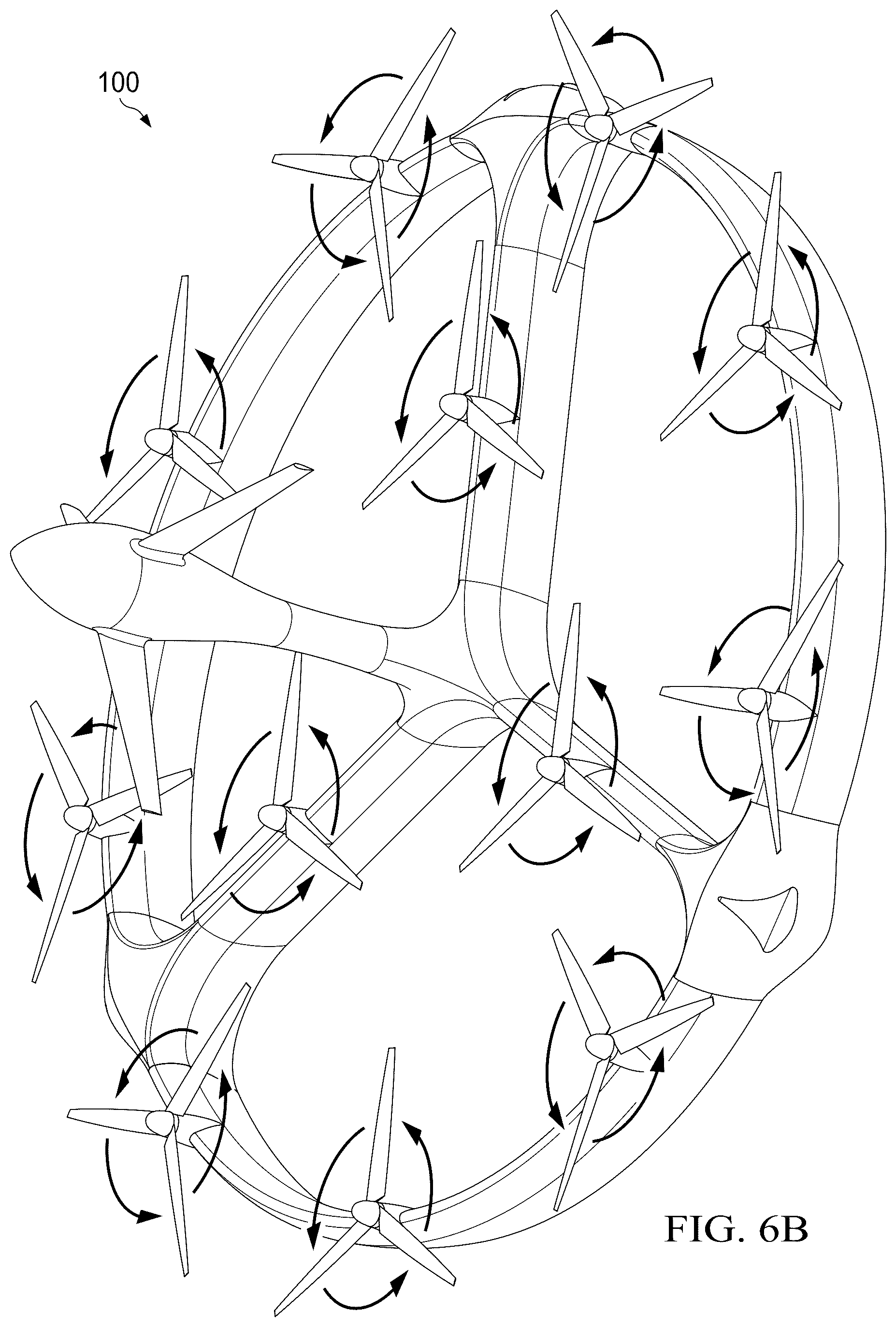 Patent US12312078 Figure 16 – Distributed propulsion system for vertical take off and landing closed wing aircraft