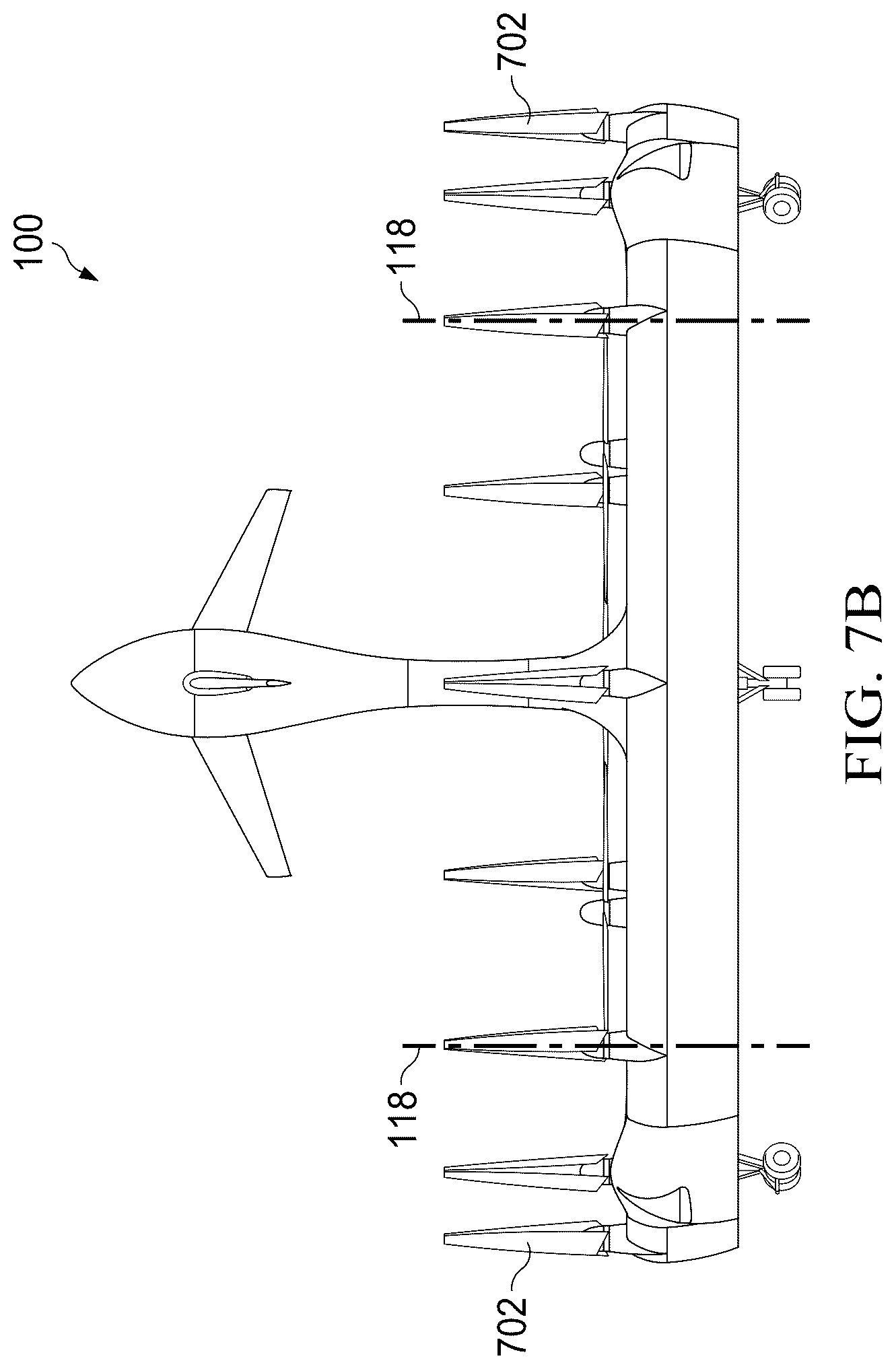 Patent US12312078 Figure 19 – Distributed propulsion system for vertical take off and landing closed wing aircraft
