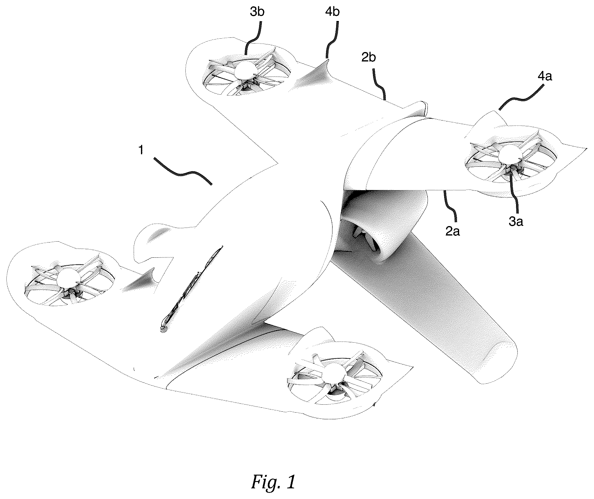 Patent US12312080 — Wing fences for VTOL aircraft — Figure 1