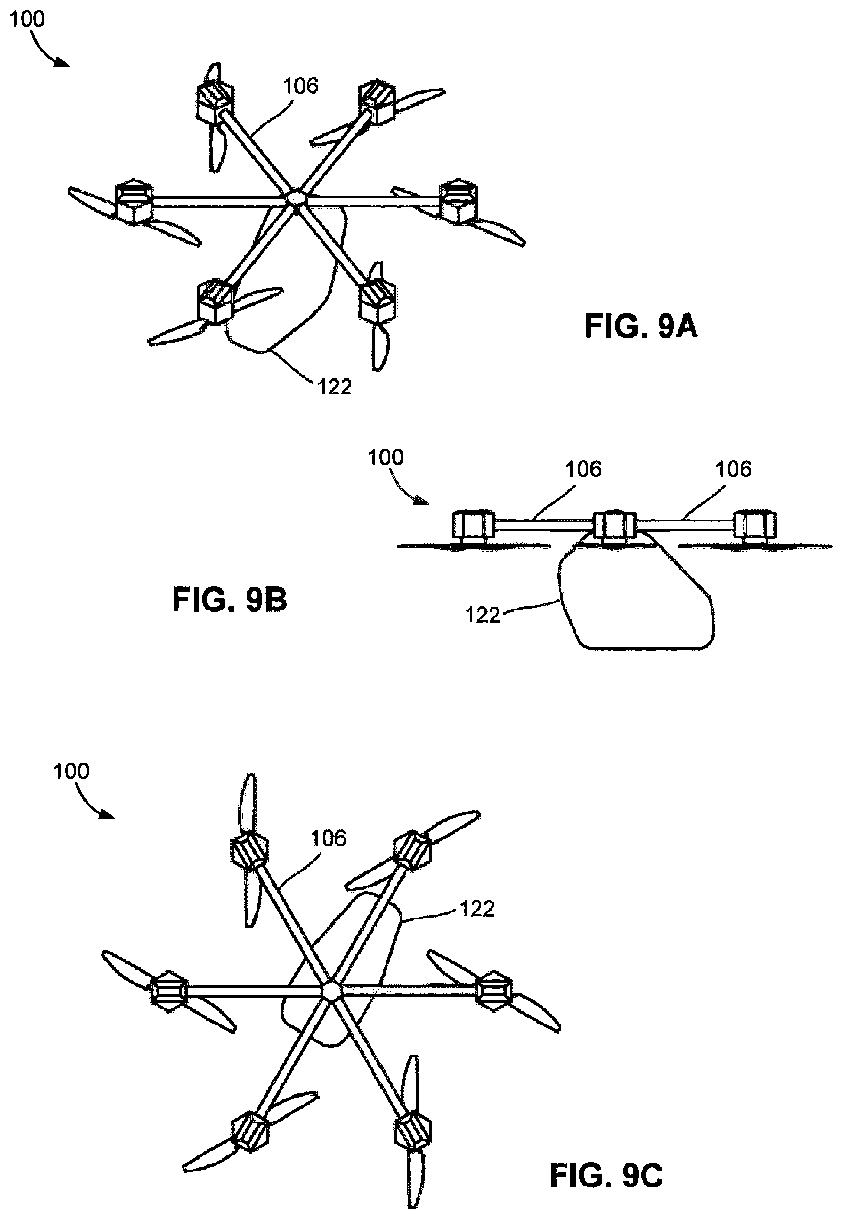 Patent US12312081 Figure 7 – Pilotless transportation aerial-vehicle having distributed-batteries and powering method therefor