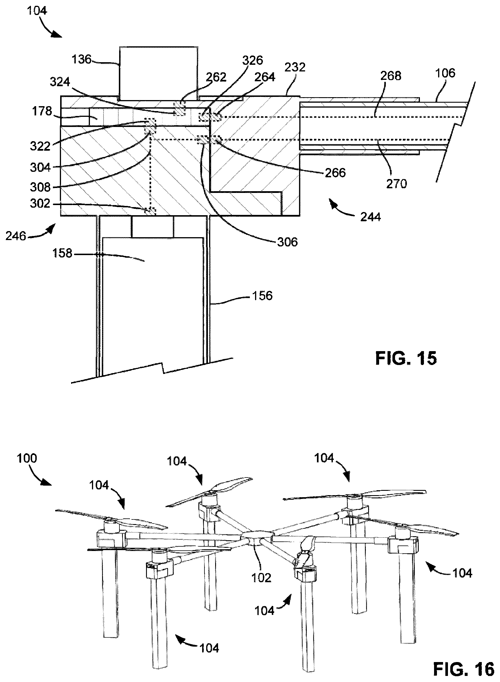 Patent US12312081 Figure 12 – Pilotless transportation aerial-vehicle having distributed-batteries and powering method therefor