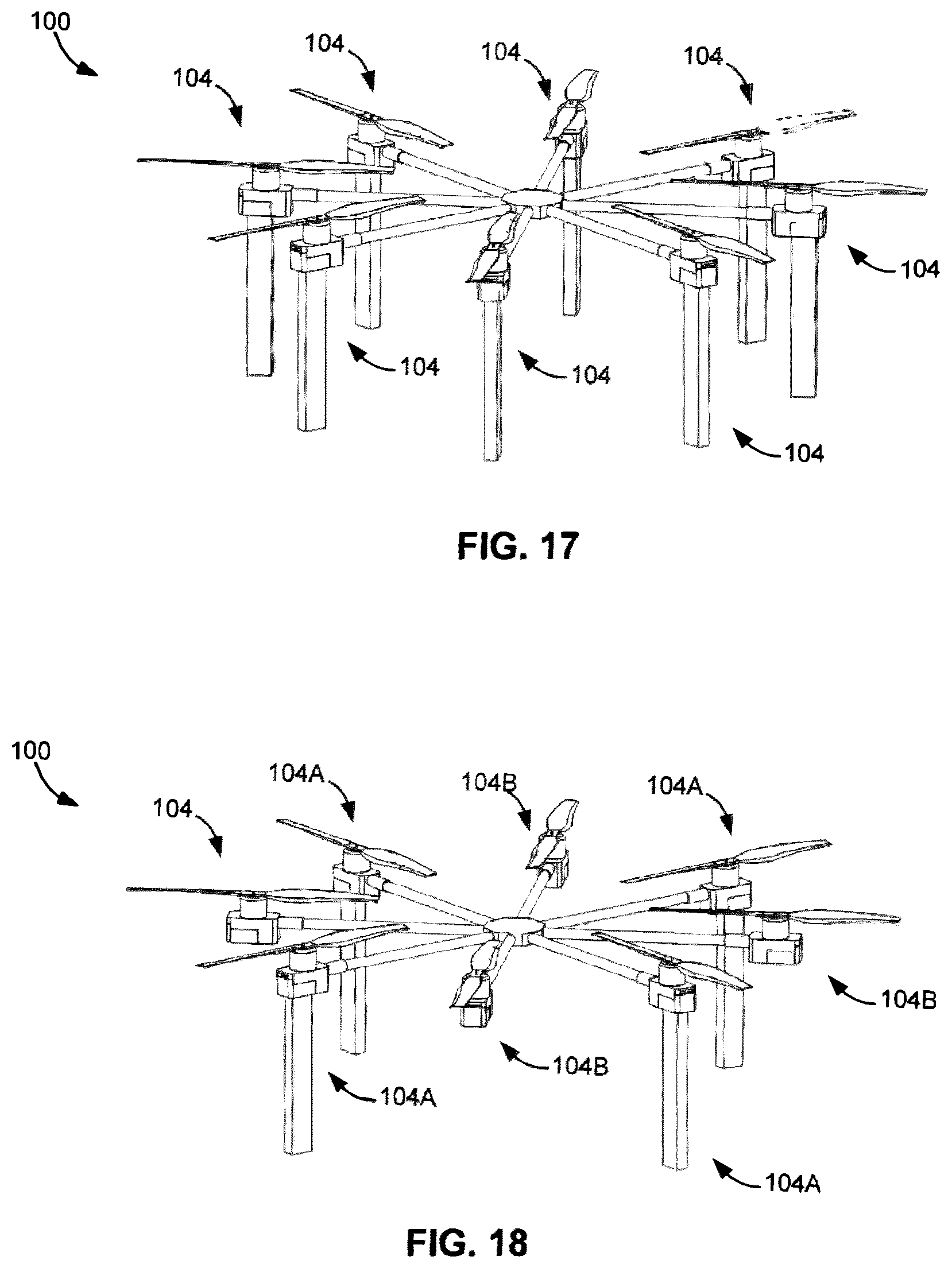 Patent US12312081 Figure 13 – Pilotless transportation aerial-vehicle having distributed-batteries and powering method therefor