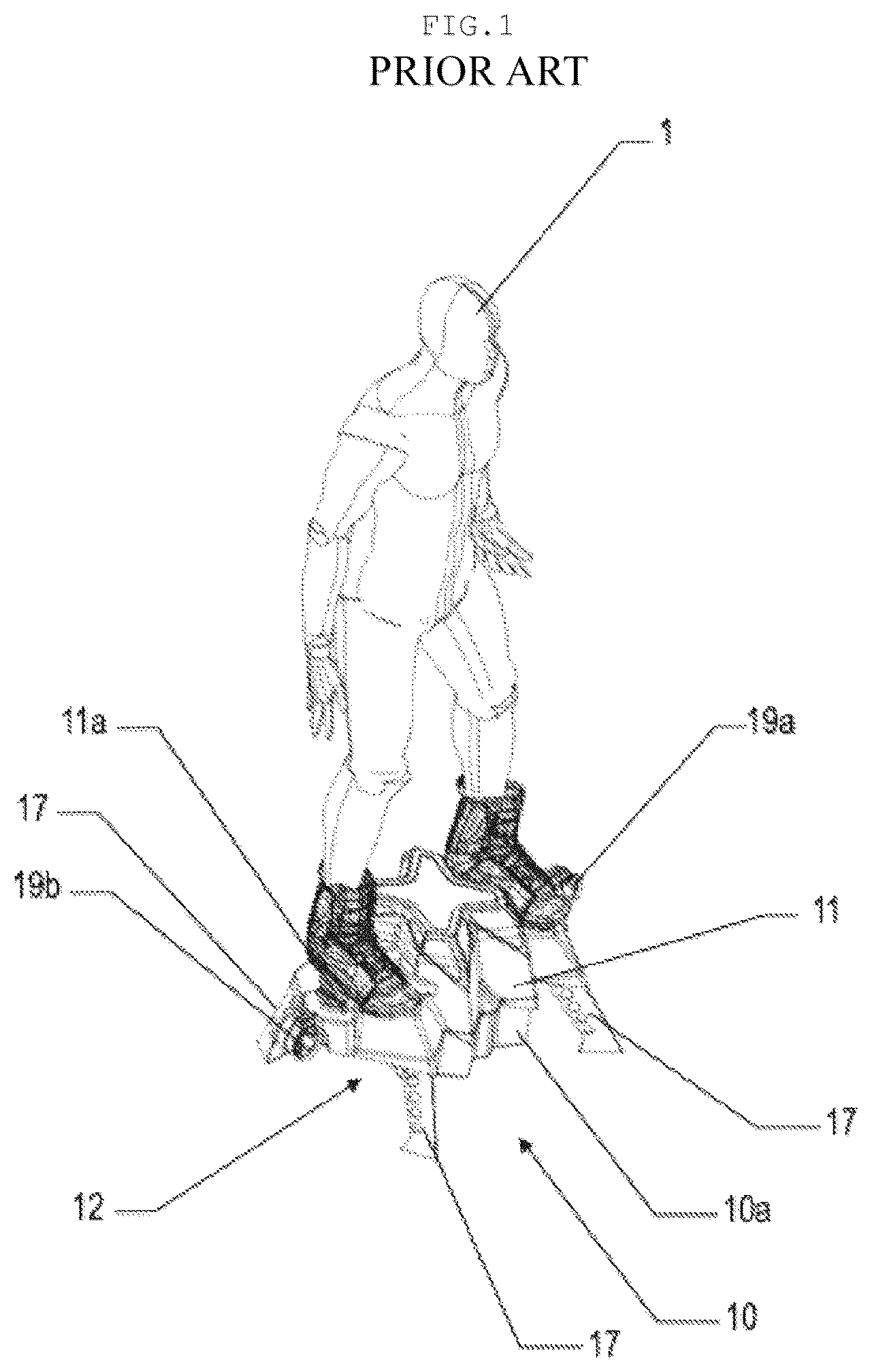 Patent US12312082 Figure 1 – Propulsion device and associated method for controlling the landing of such a propulsion device
