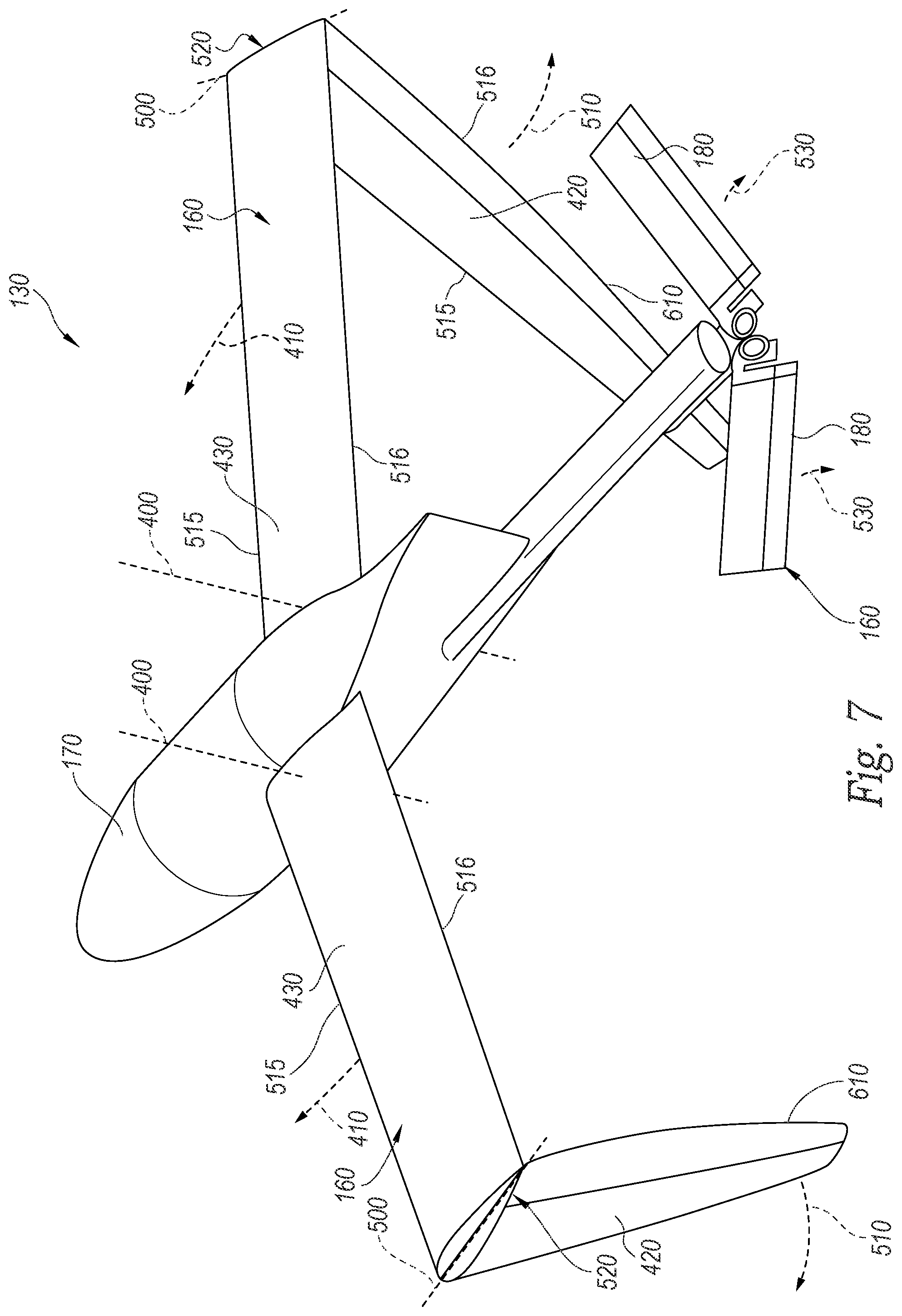 Patent US12312083 Figure 7 – Systems and methods for aerodynamic deployment of wing structures