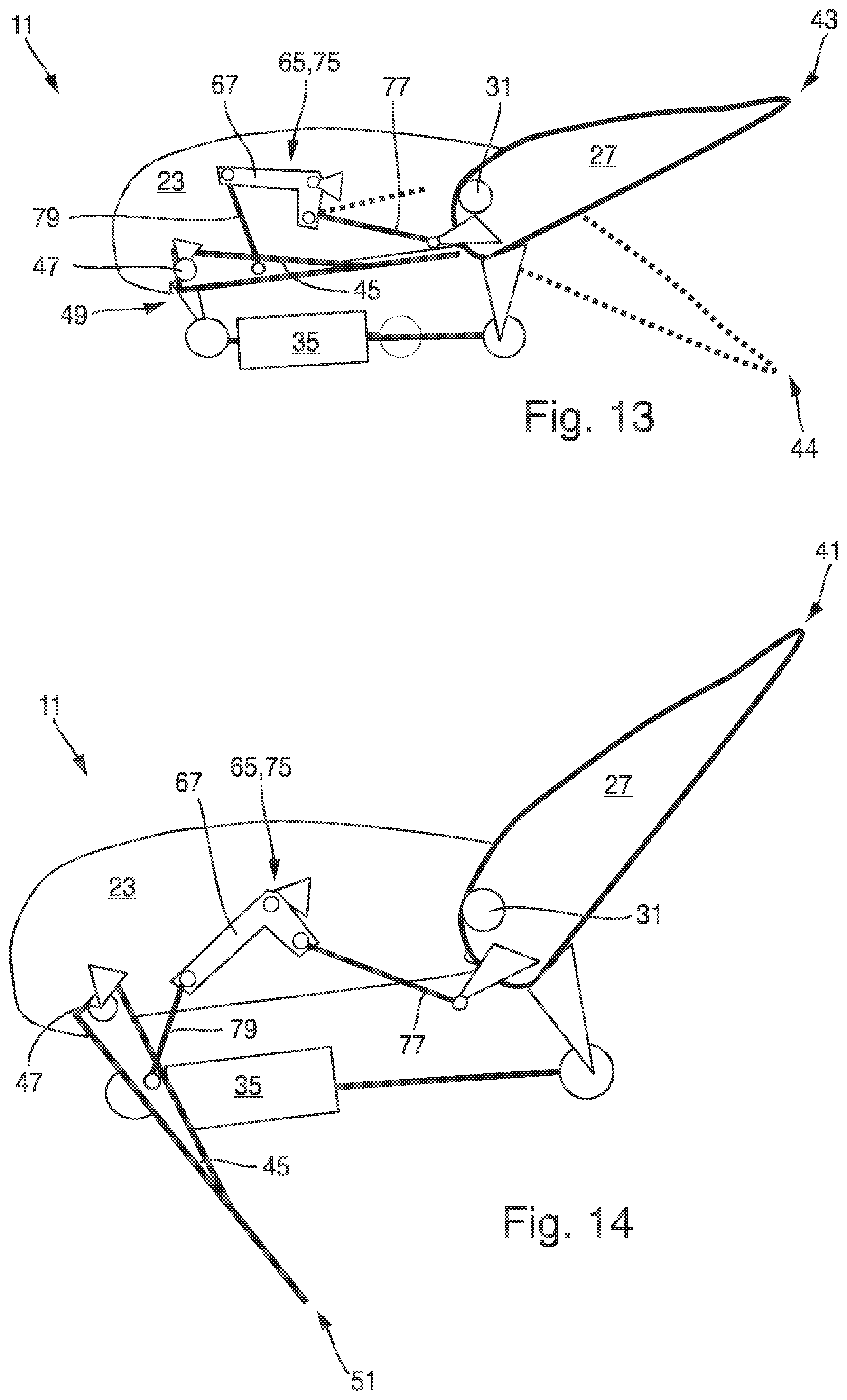 Patent US12312084 Figure 6 – Wing for an aircraft having a flap with a speed brake panel mounted in a rotatable manner