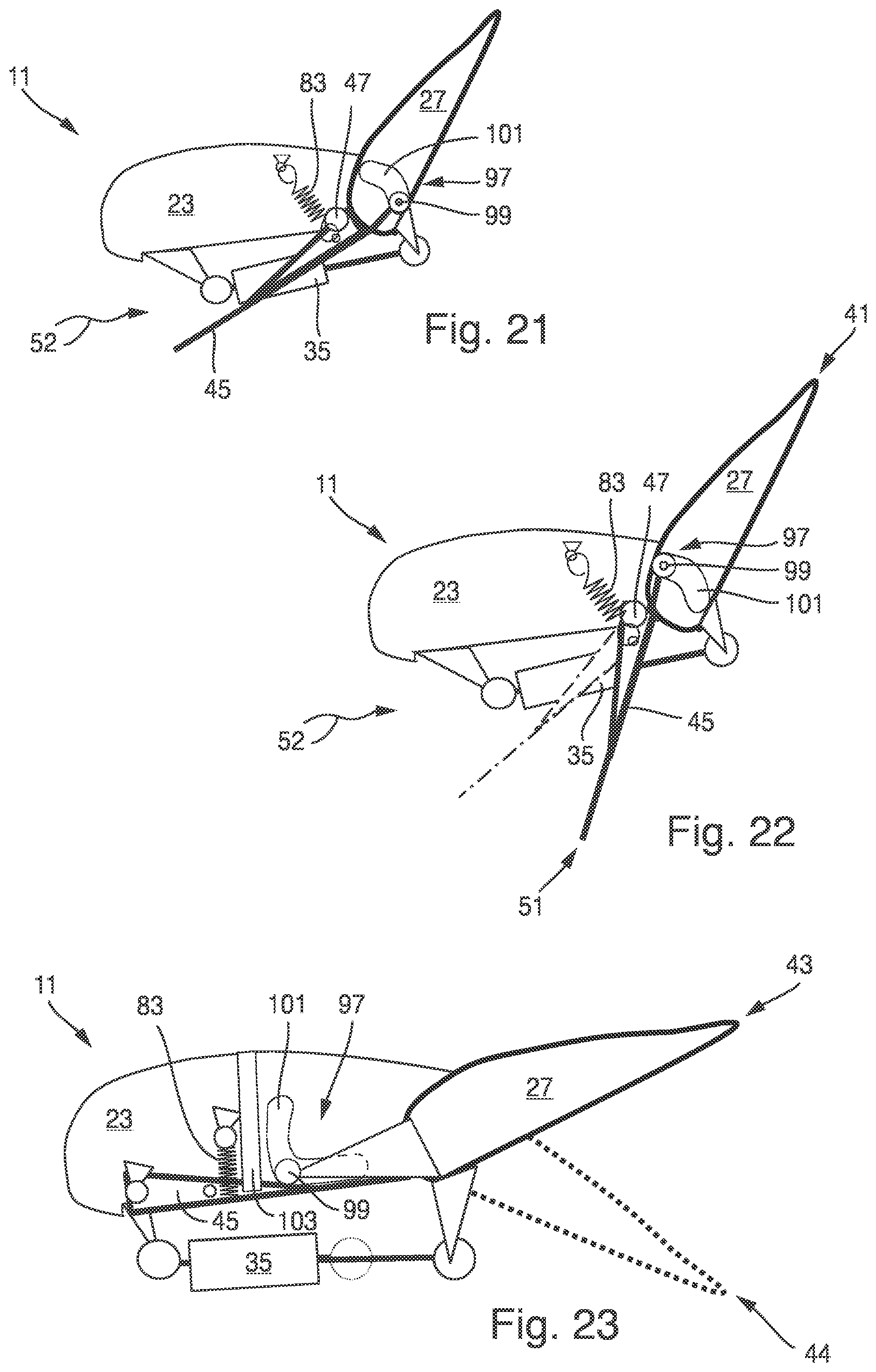 Patent US12312084 Figure 9 – Wing for an aircraft having a flap with a speed brake panel mounted in a rotatable manner