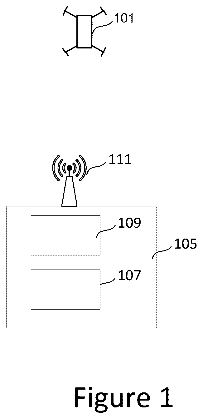 Patent US12312085 Figure 1 – Mechanical release device for unmanned aerial vehicle drop-payload