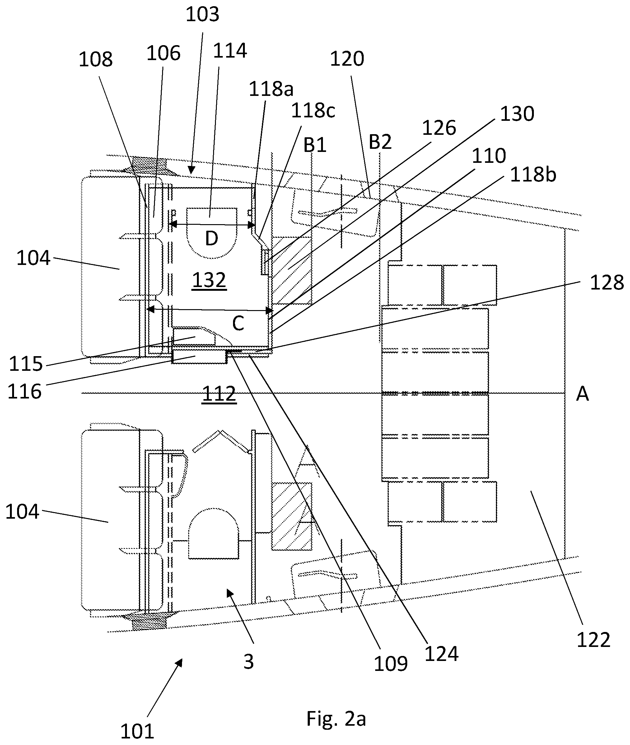 Patent US12312087 Figure 2 – PRM-accessible aircraft lavatory