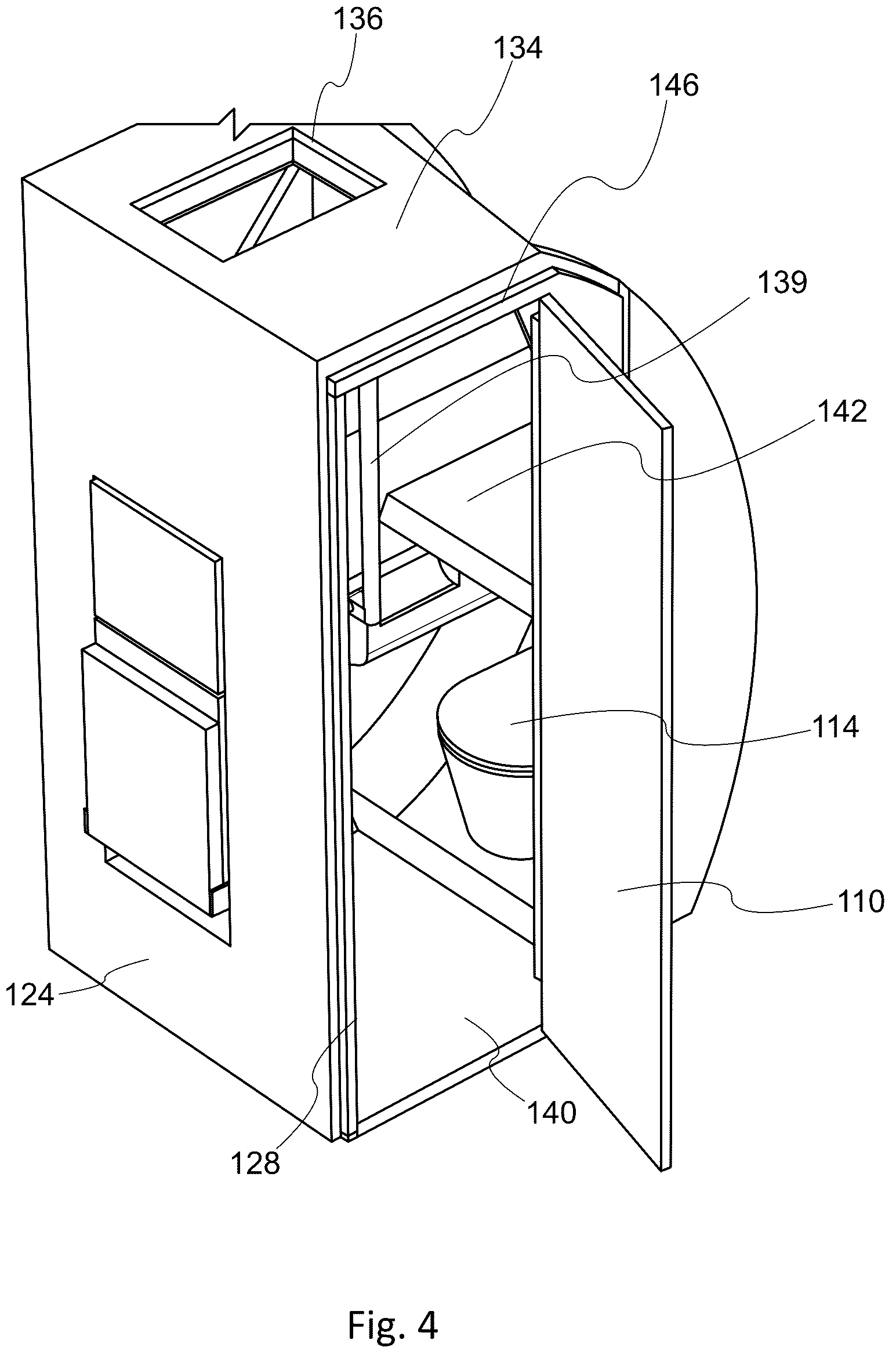 Patent US12312087 Figure 6 – PRM-accessible aircraft lavatory