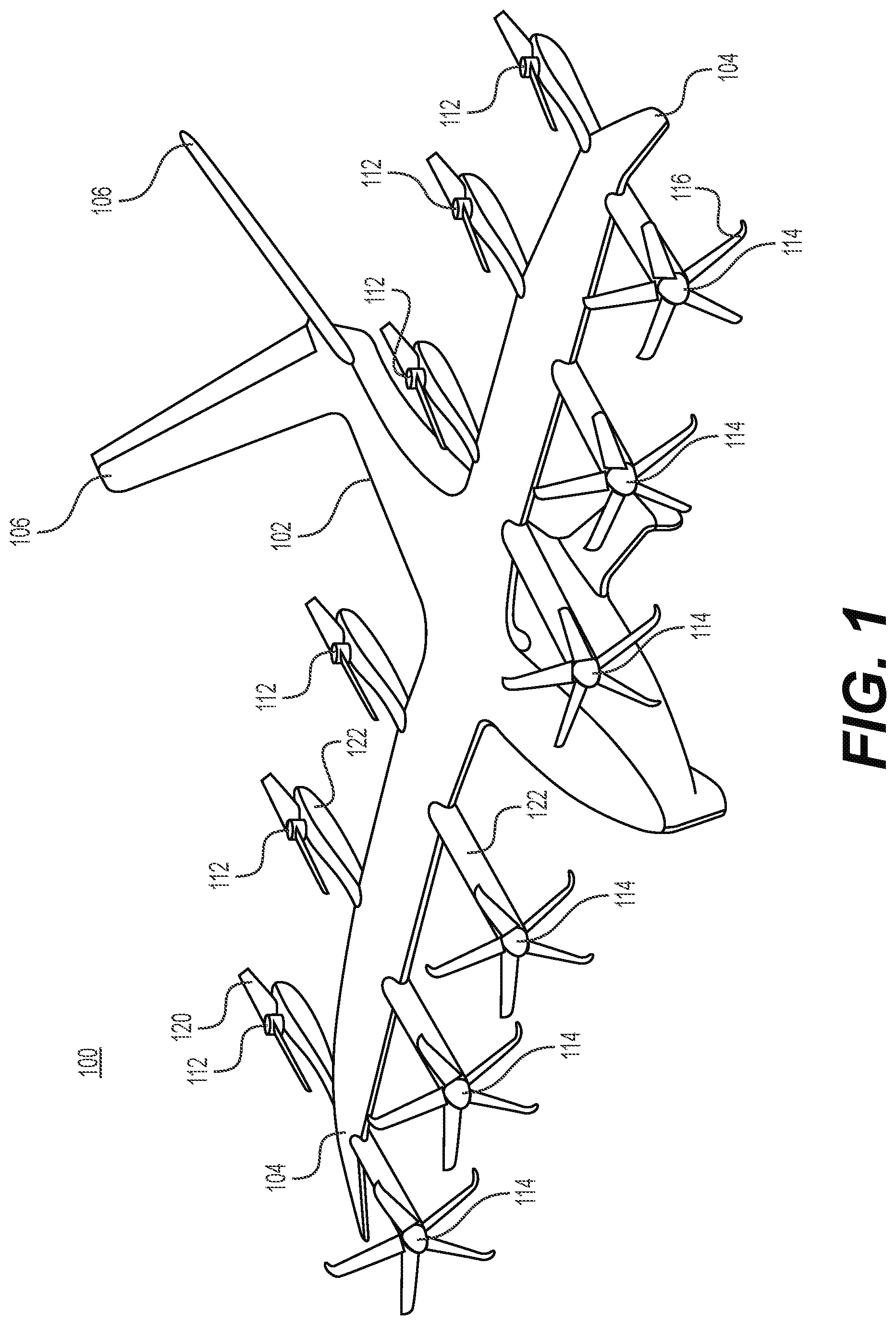 Patent US12312091 Figure 1 – Systems and methods for improved gearboxes for evtol aircraft