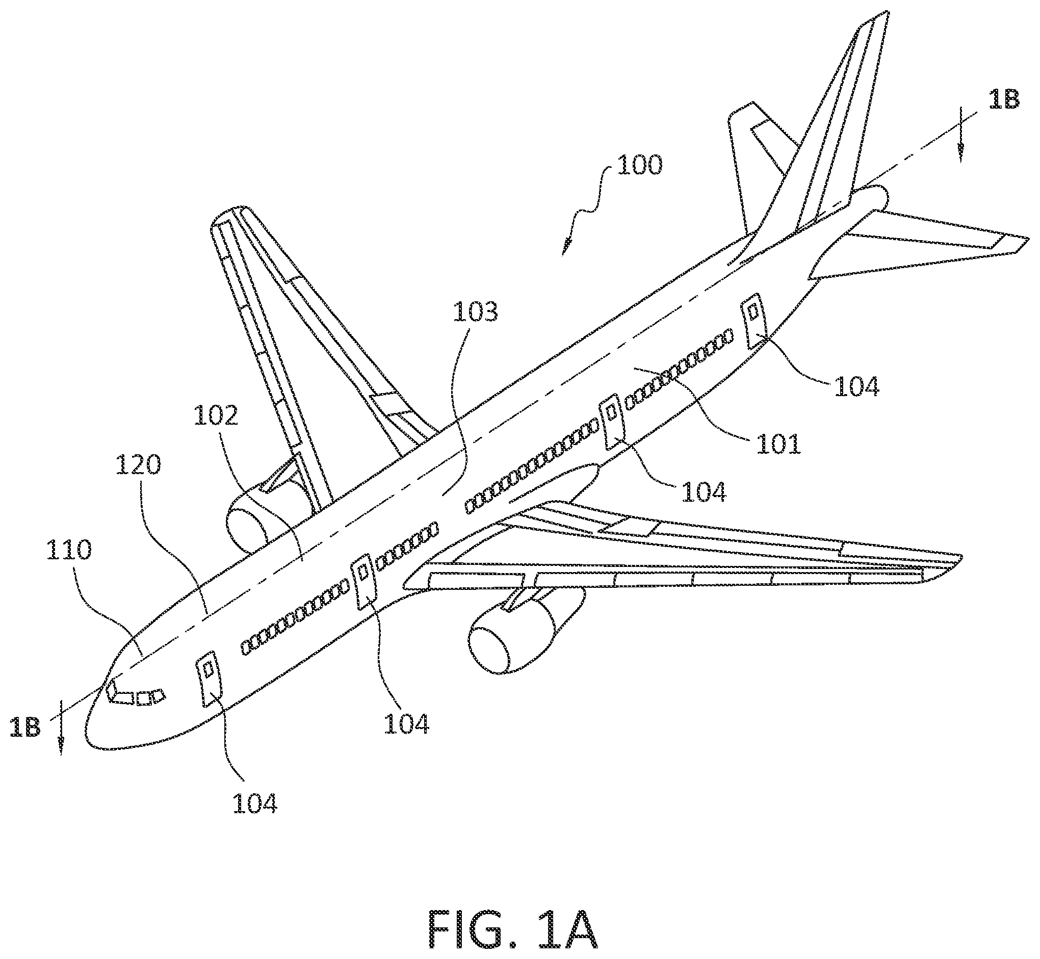 Patent US12312097 — Hybrid barrier for aircraft cabin — Figure 1