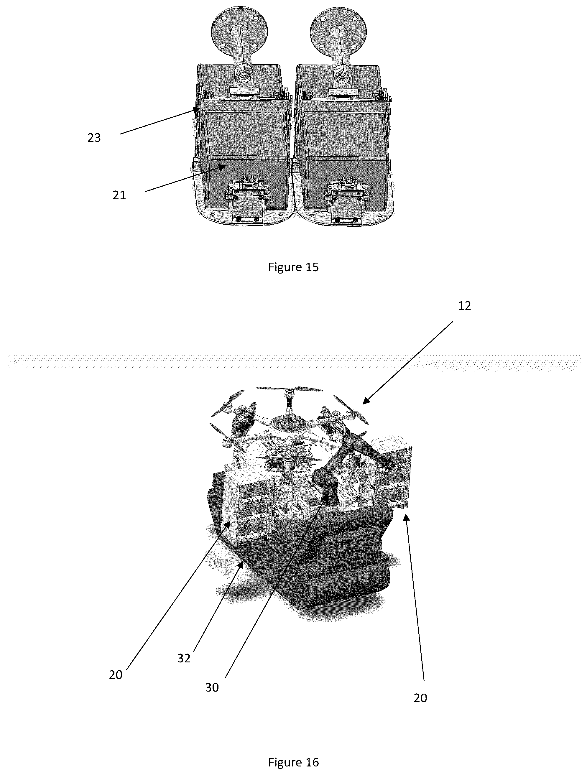 Patent US12312108 Figure 9 – Logistics station for drones
