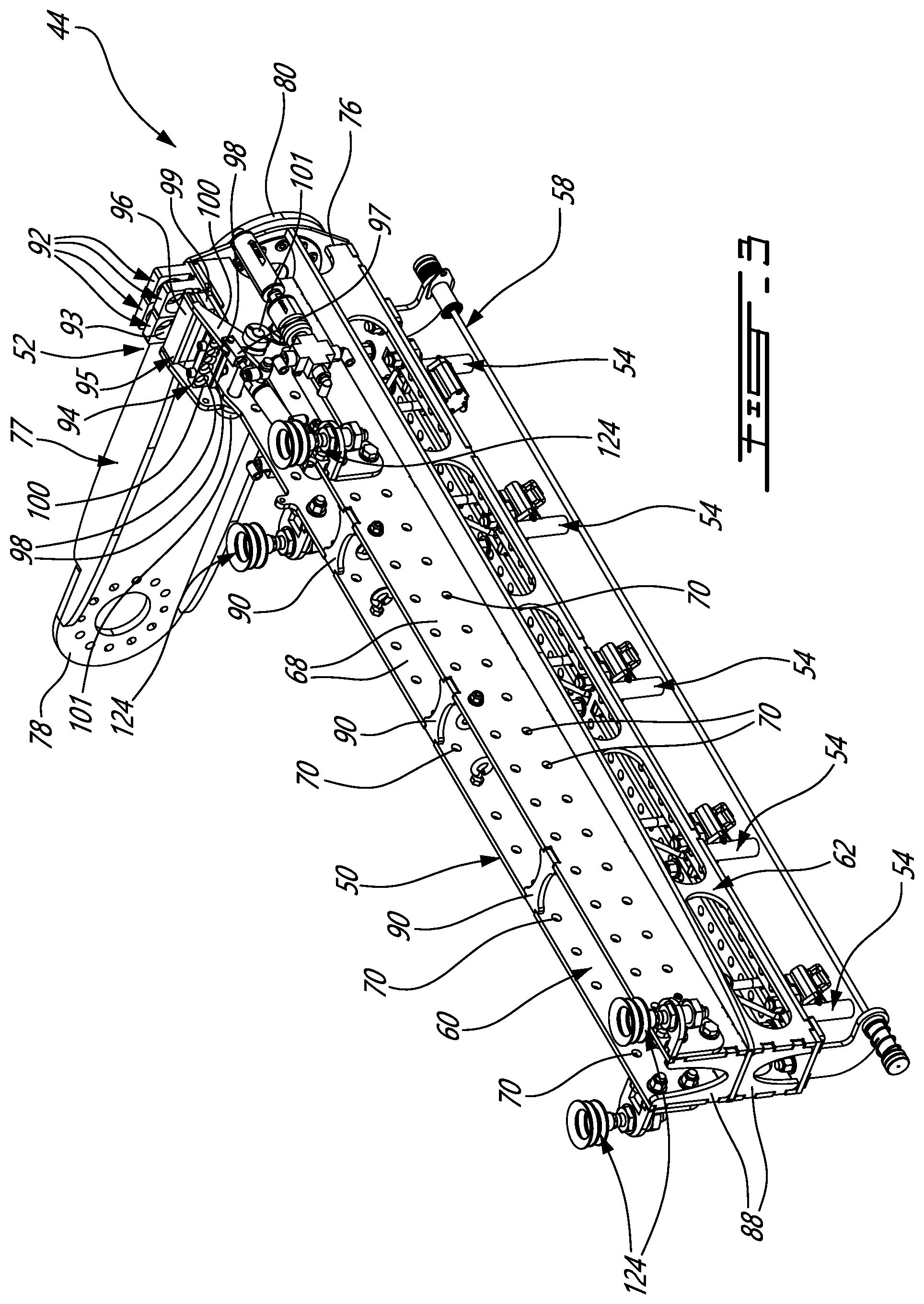 Patent US12312109 Figure 3 – Adaptable spacer roping installation system for casted concrete products or the likes and palletizing system therewith
