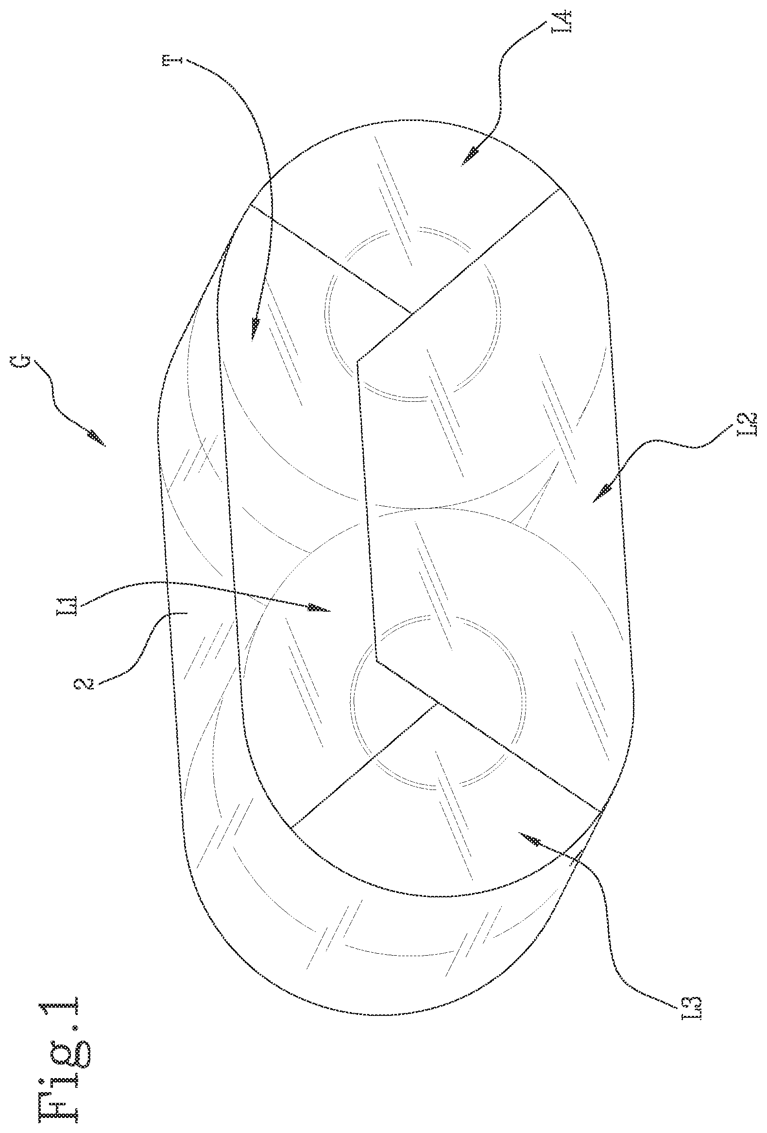Patent US12312110 Figure 1 – Machine for packaging groups of products in a roll