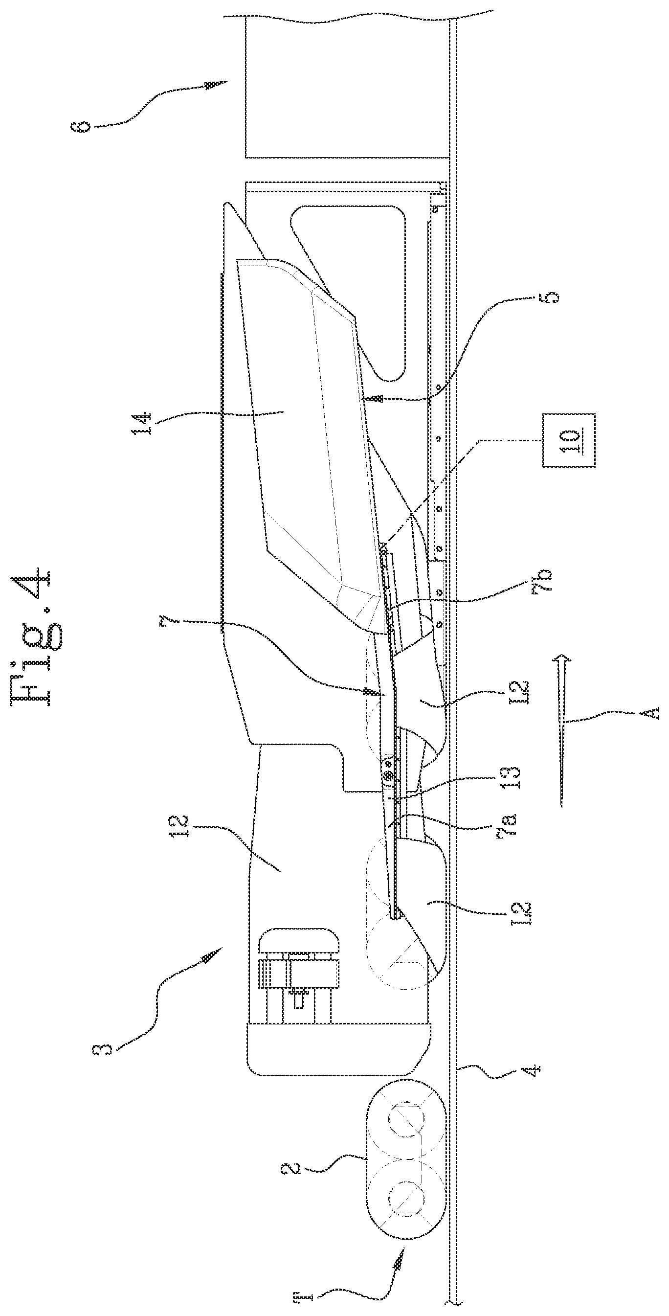 Patent US12312110 Figure 4 – Machine for packaging groups of products in a roll