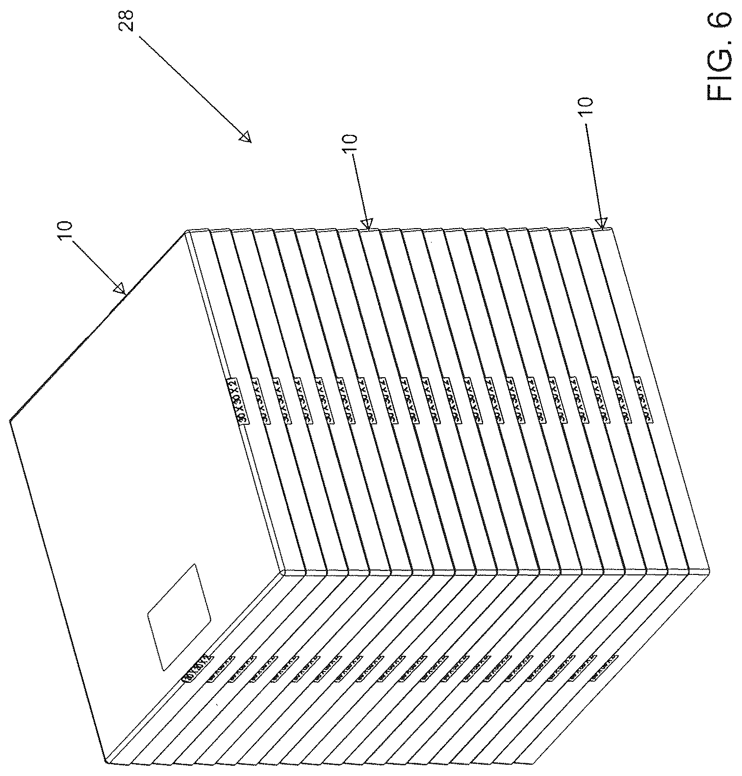 Patent US12312123 Figure 6 – Molded equipment pad with arc-shaped ribs