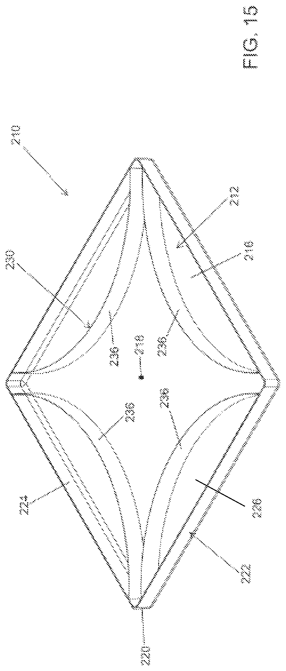 Patent US12312123 Figure 15 – Molded equipment pad with arc-shaped ribs