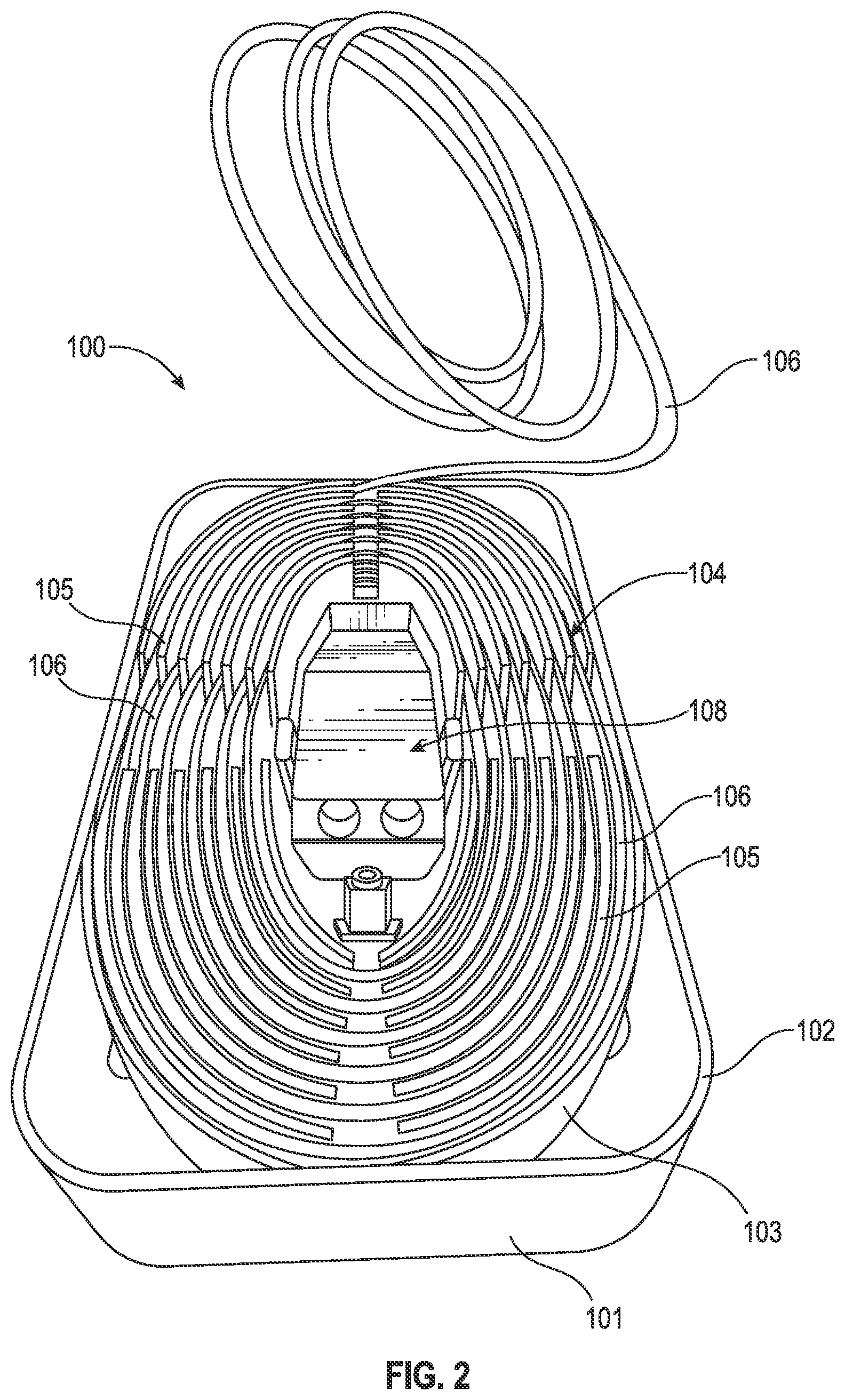 Patent US12312128 Figure 2 – Shock tube coil system