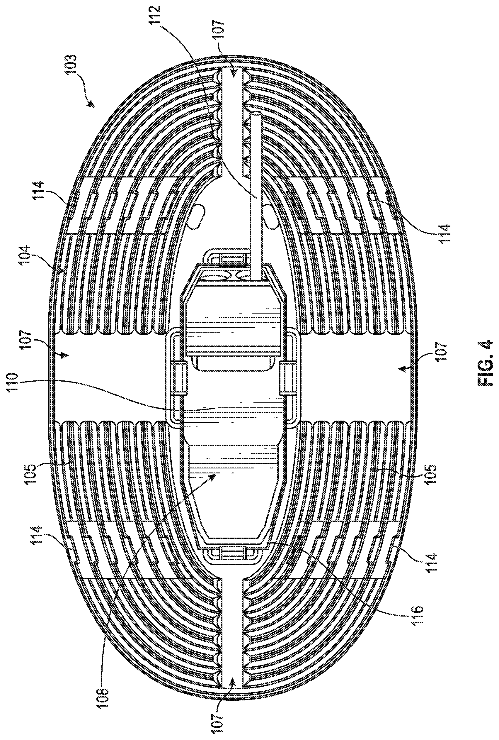 Patent US12312128 Figure 4 – Shock tube coil system