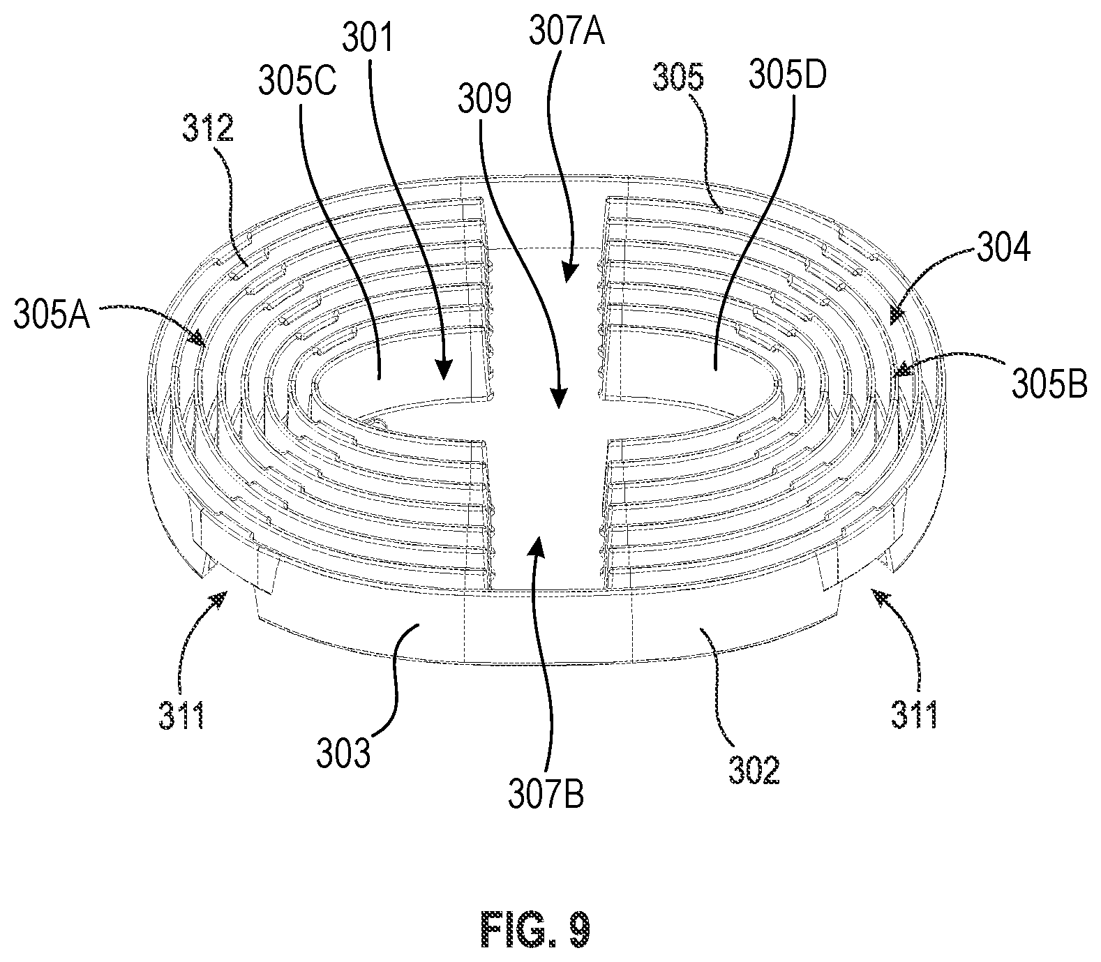 Patent US12312128 Figure 9 – Shock tube coil system