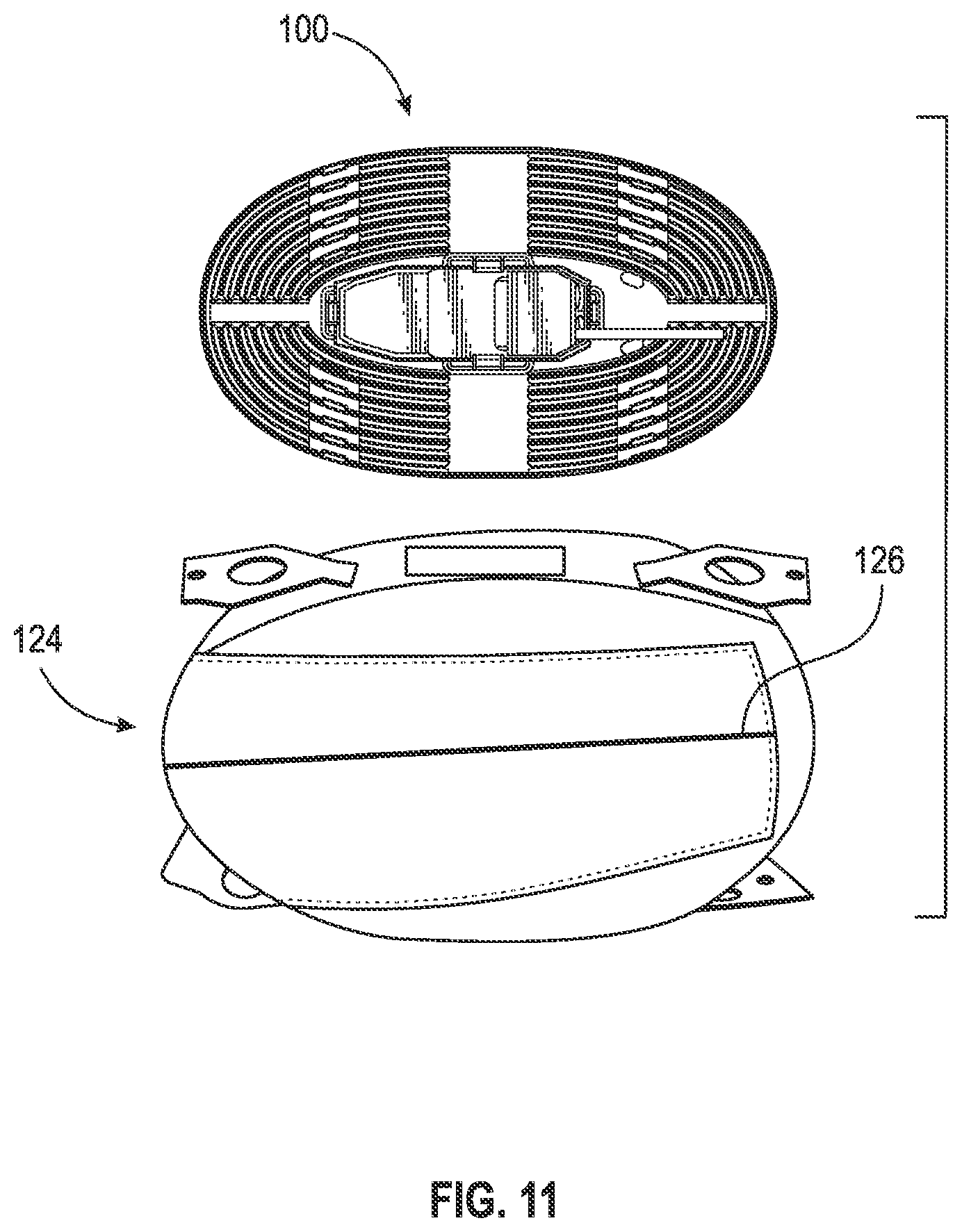 Patent US12312128 Figure 11 – Shock tube coil system