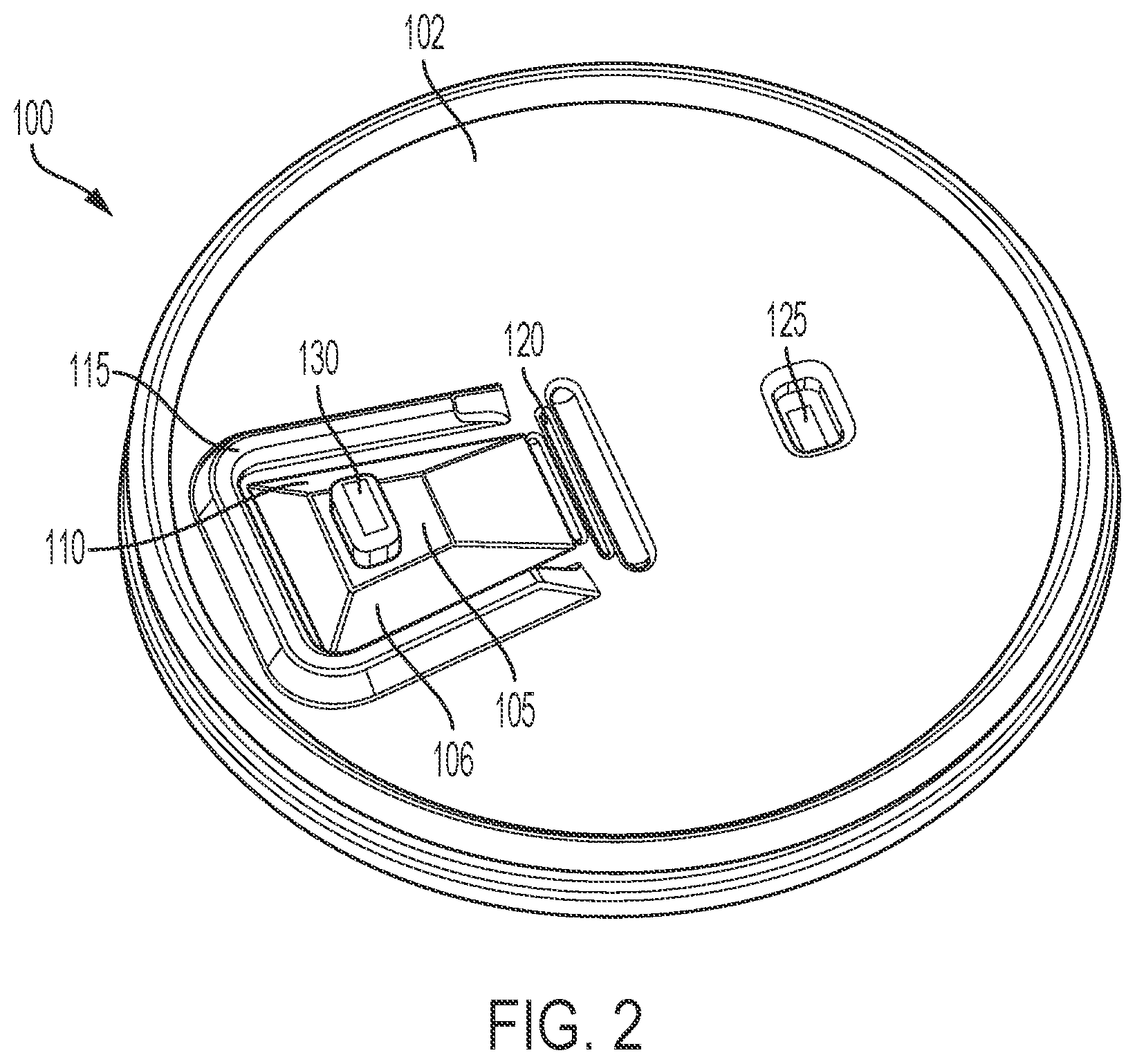 Patent US12312129 Figure 2 – Thermoformed closure with overlapping tab