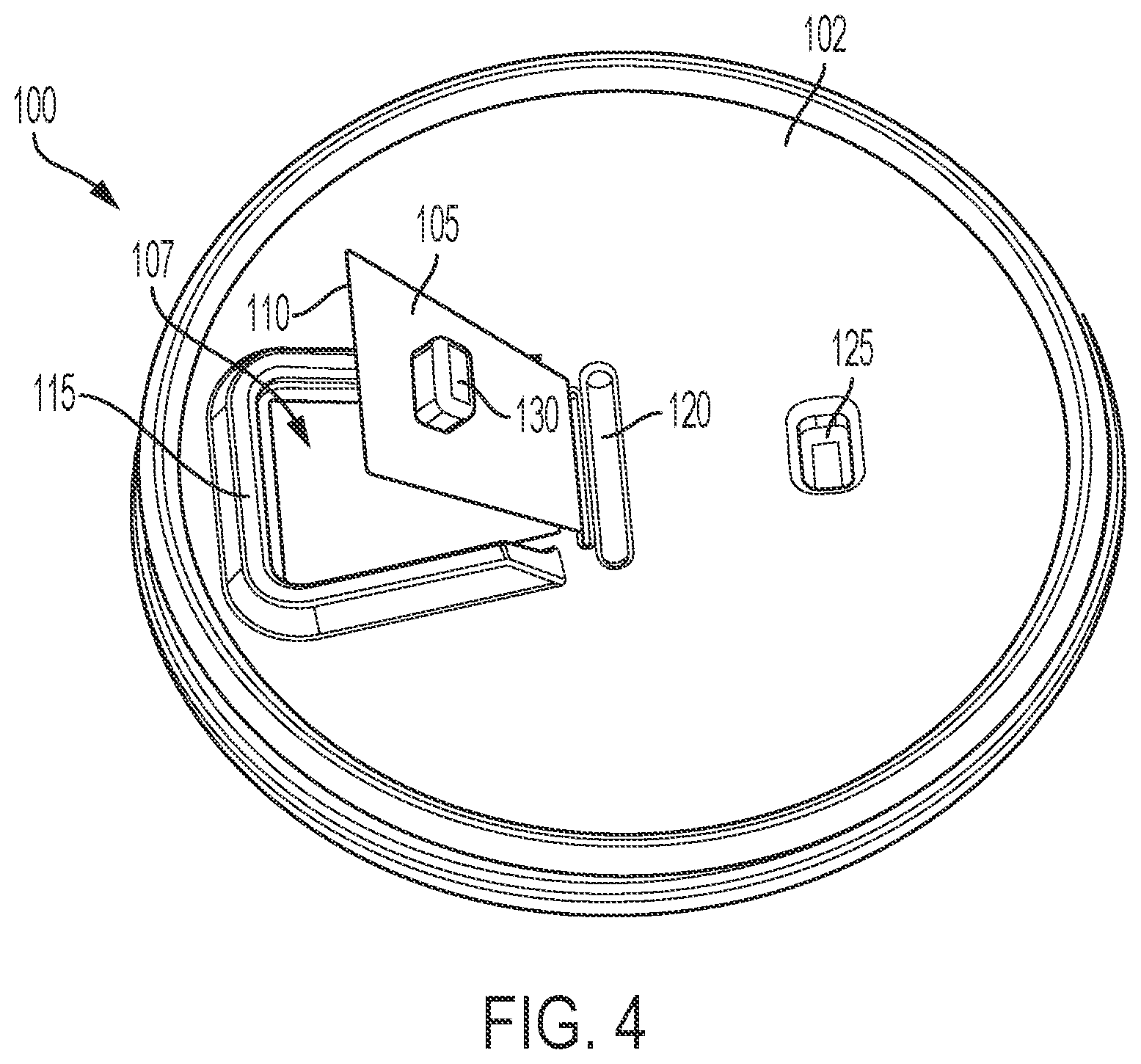 Patent US12312129 Figure 4 – Thermoformed closure with overlapping tab