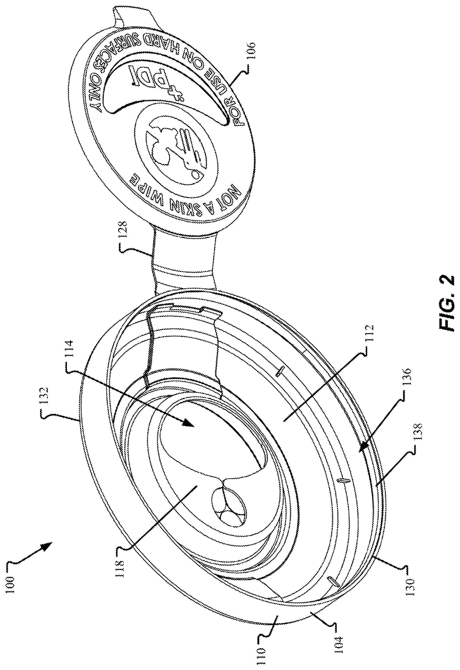 Patent US12312130 Figure 2 – Lid for container