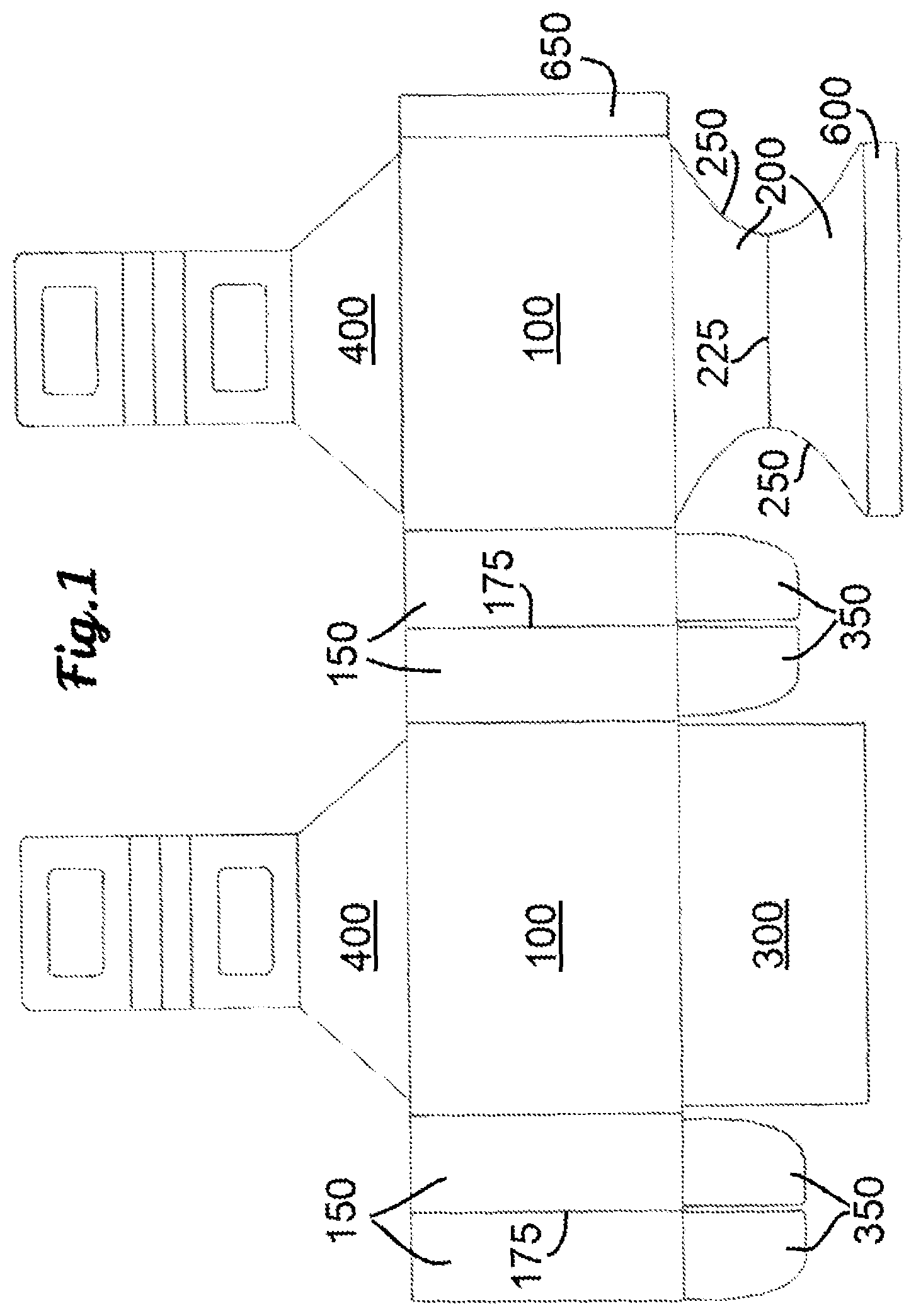 Patent US12312132 Figure 1 – Collapsible box