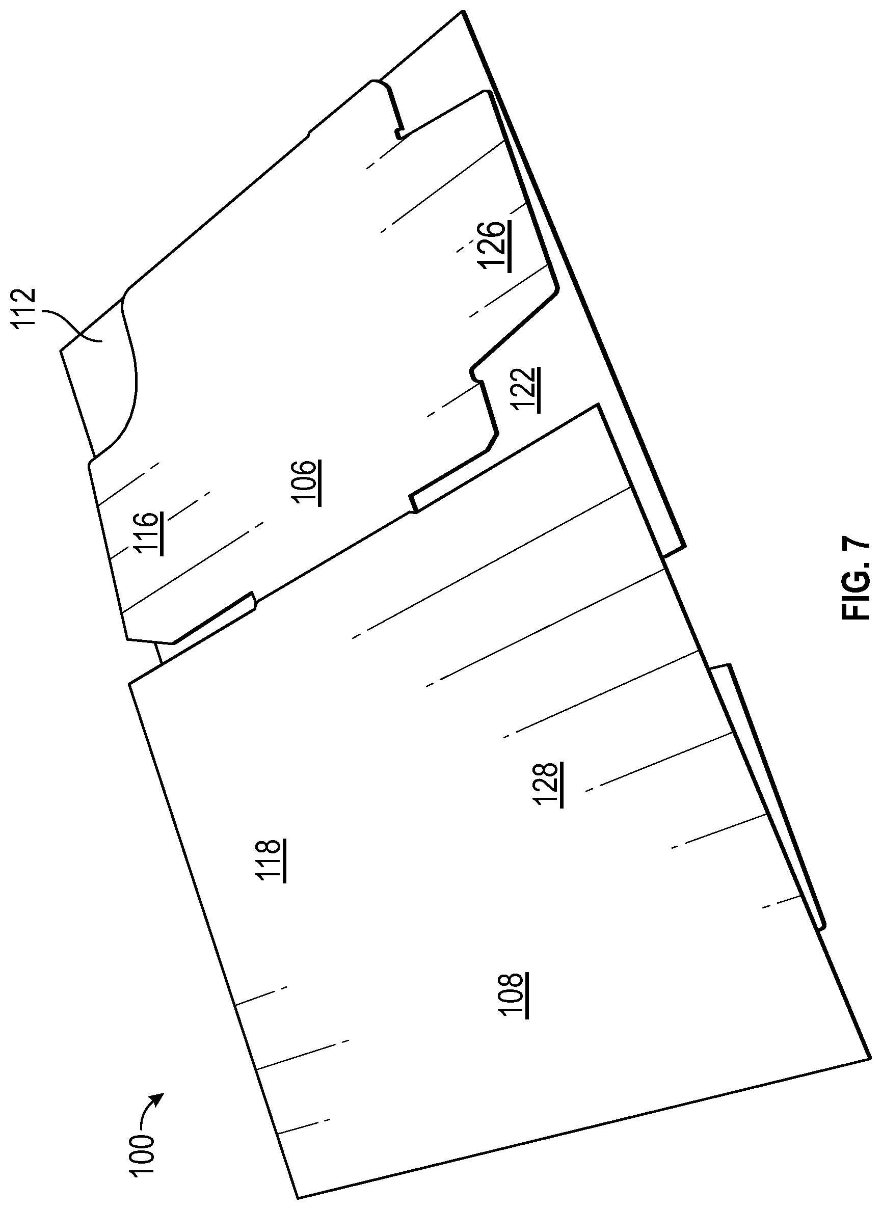 Patent US12312134 Figure 7 – Display ready corrugated packaging with double corner construction