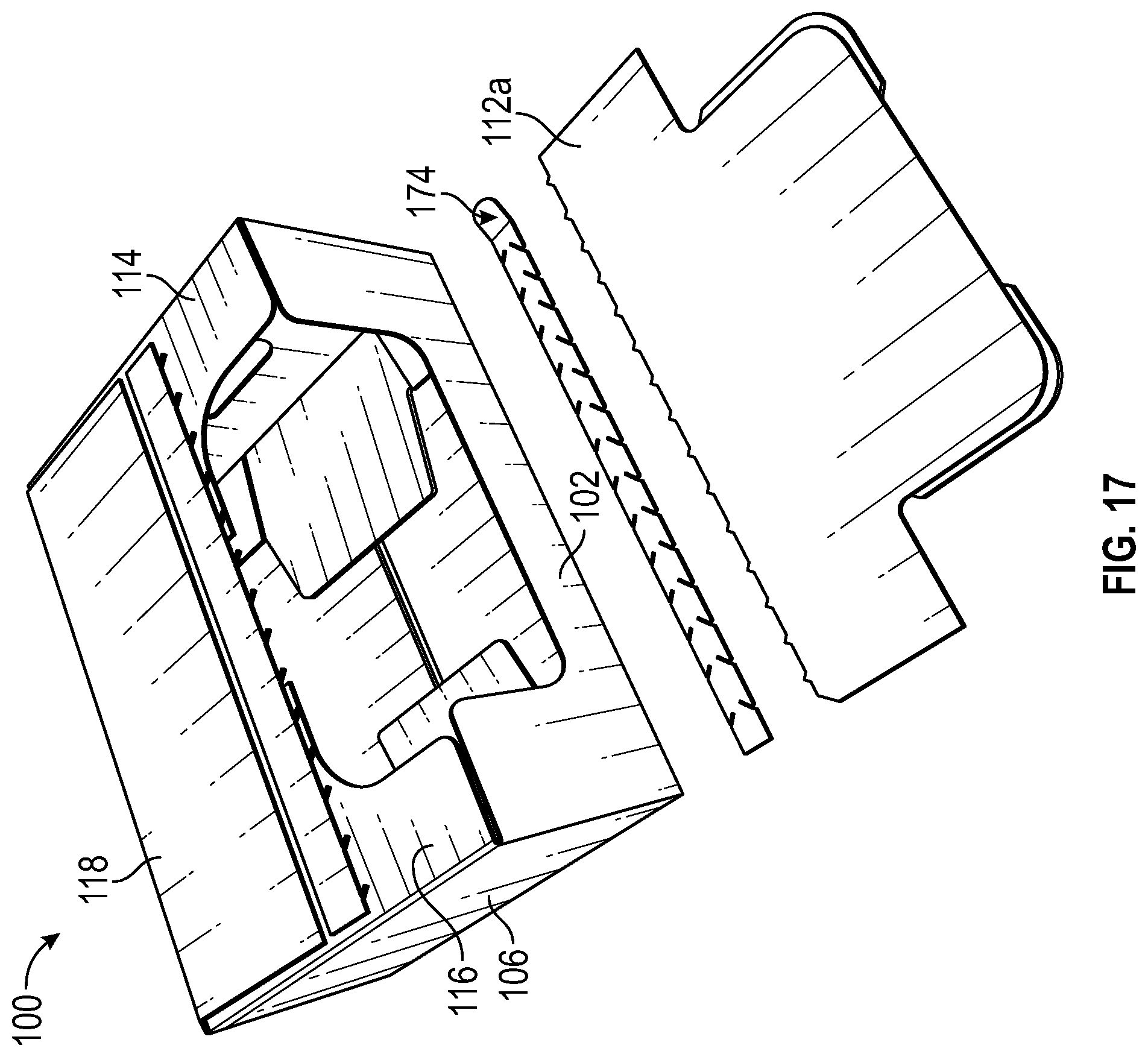Patent US12312134 Figure 17 – Display ready corrugated packaging with double corner construction