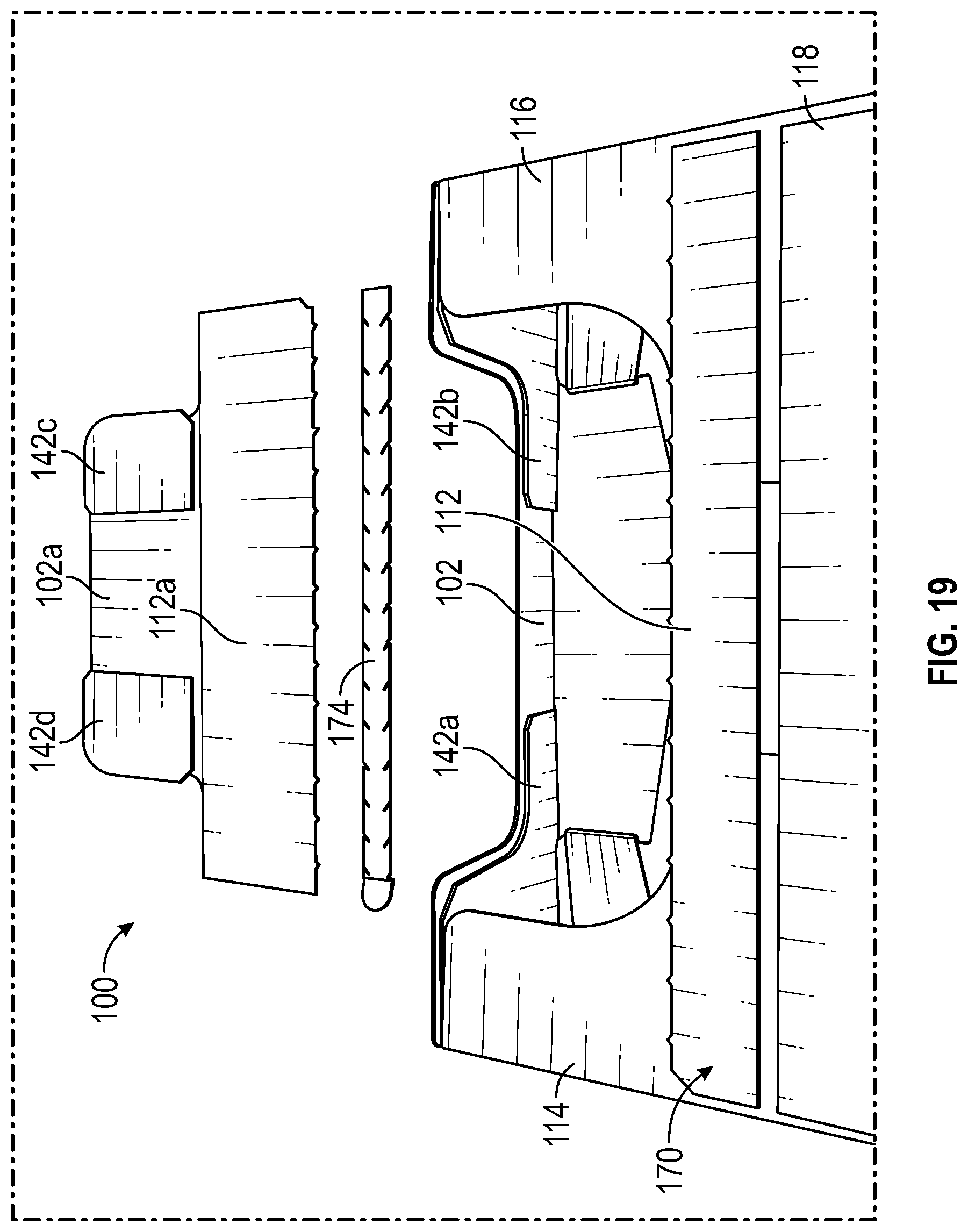 Patent US12312134 Figure 19 – Display ready corrugated packaging with double corner construction
