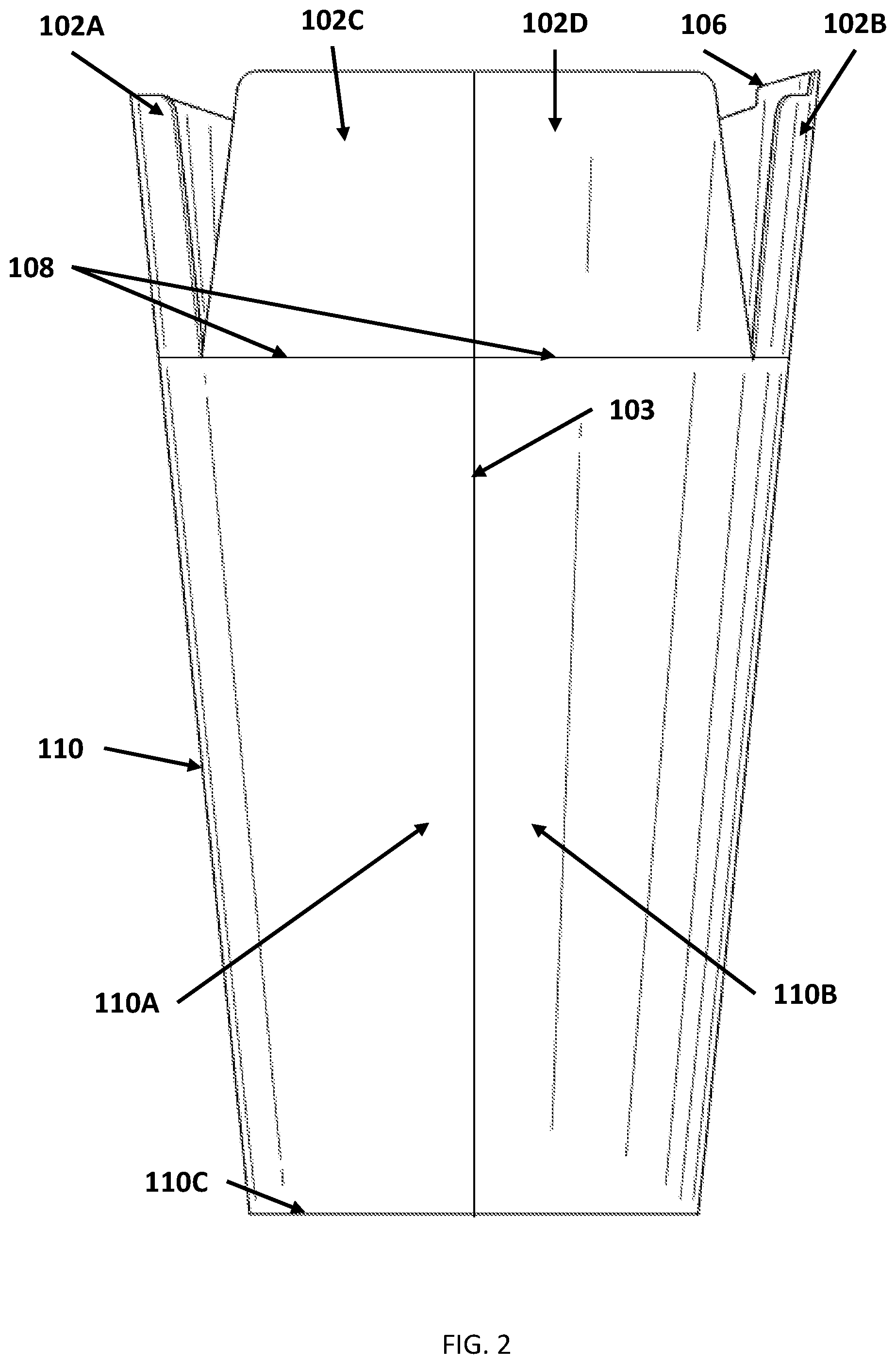 Patent US12312135 Figure 2 – Cup with integrated folding lid