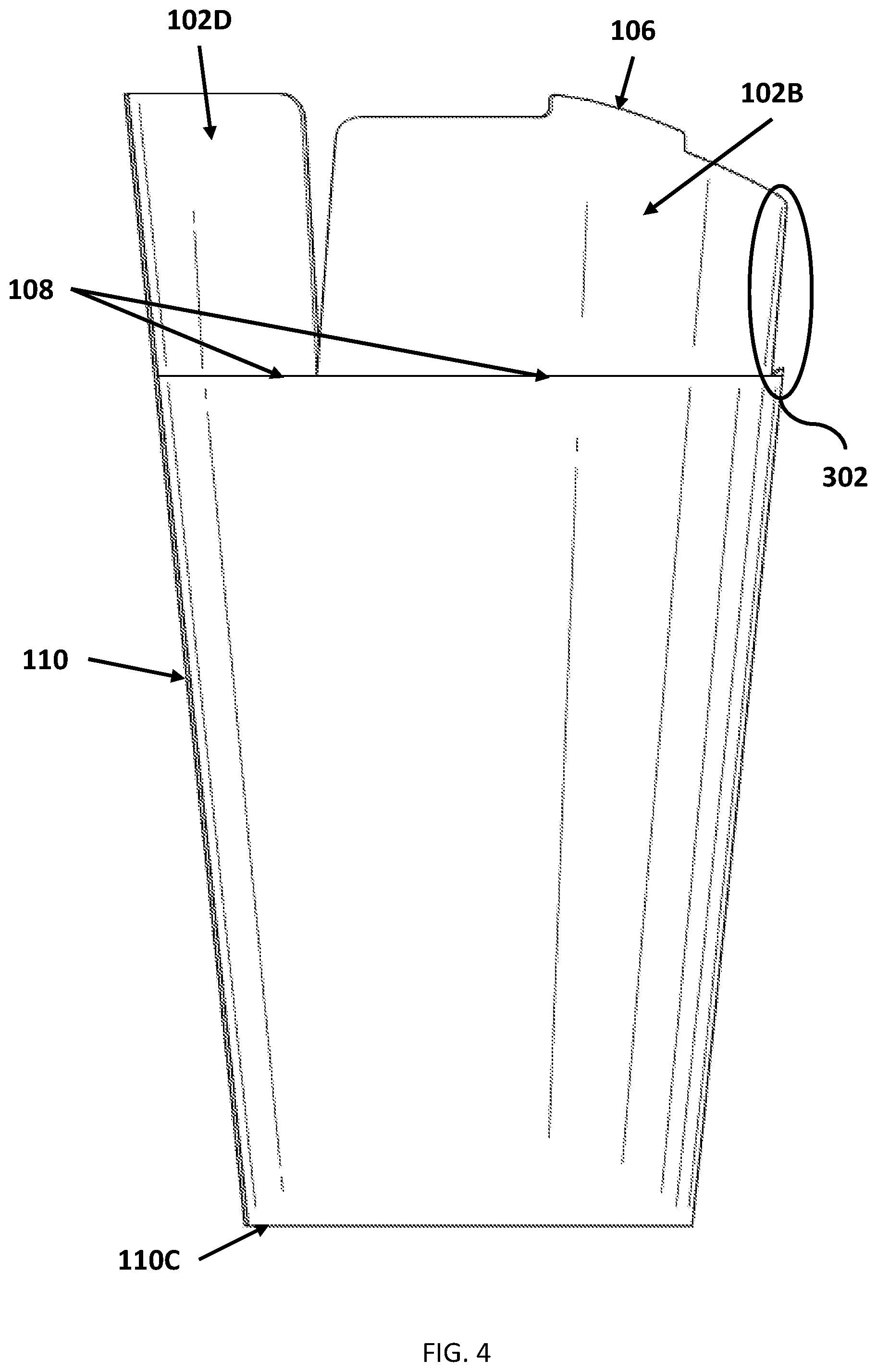 Patent US12312135 Figure 4 – Cup with integrated folding lid