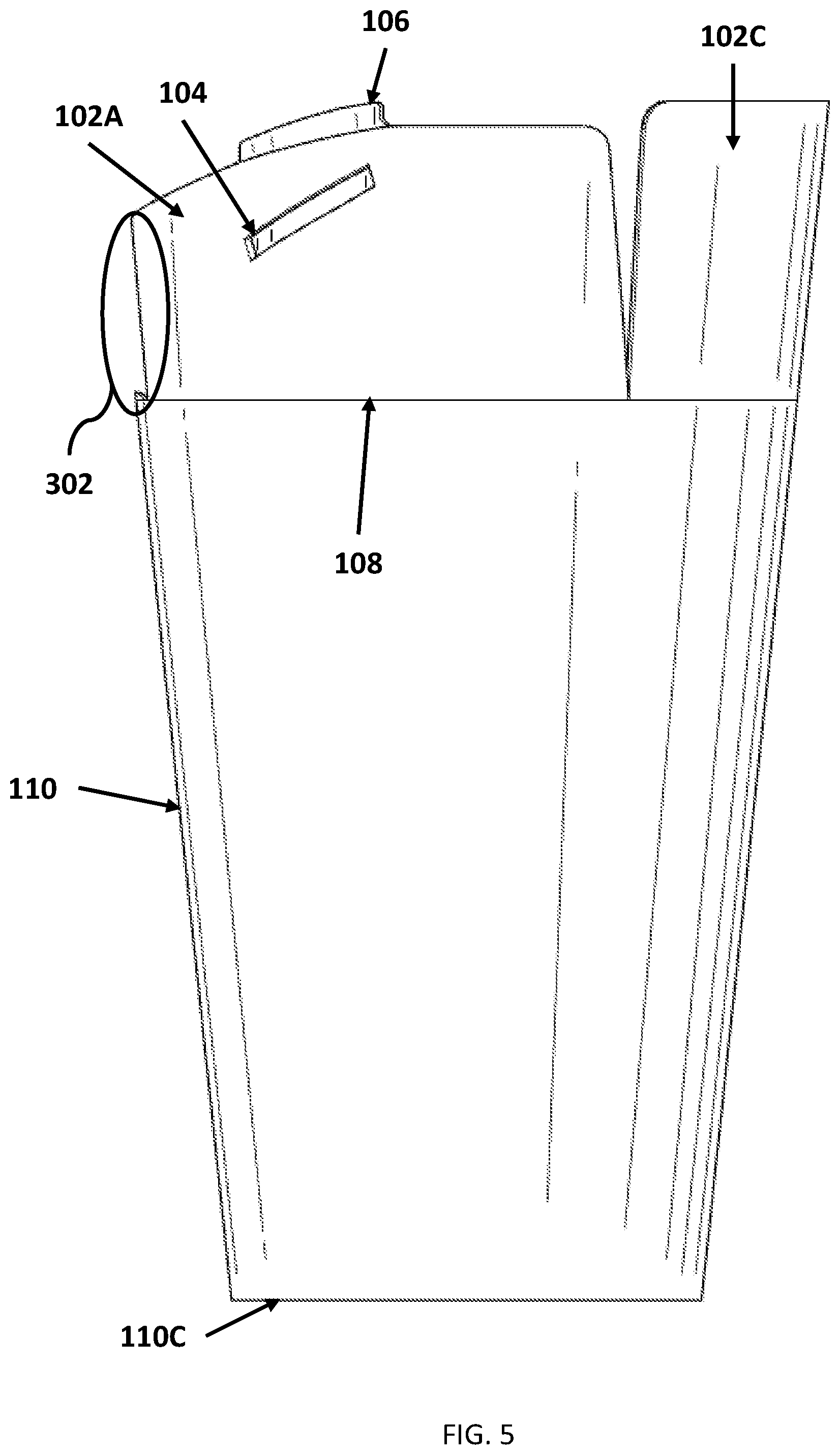 Patent US12312135 Figure 5 – Cup with integrated folding lid