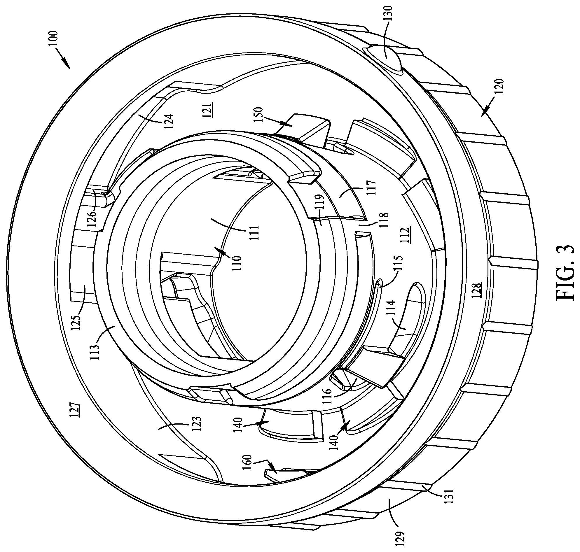 Patent US12312139 Figure 3 – Tamper evident bottle finish and cap assembly