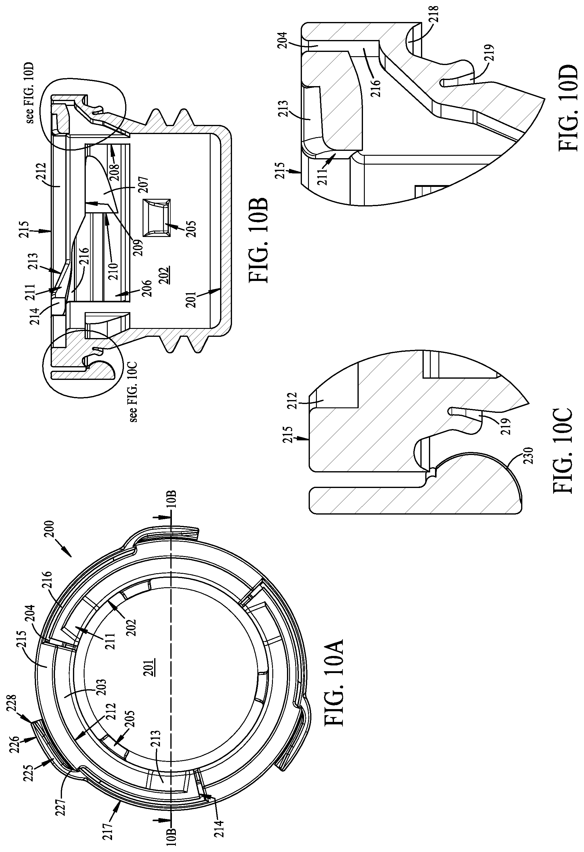 Patent US12312139 Figure 10 – Tamper evident bottle finish and cap assembly