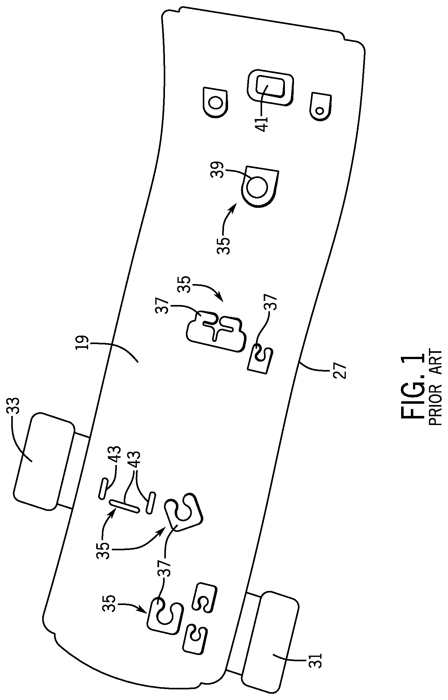 Patent US12312140 Figure 1 – Package backer card with interlocking article-retaining tabs