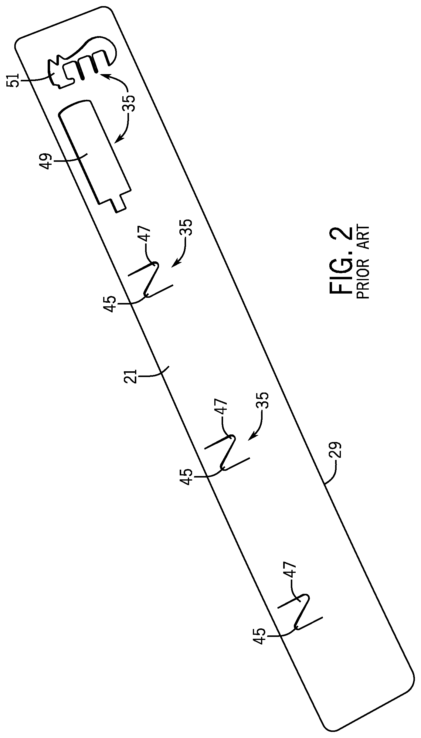 Patent US12312140 Figure 2 – Package backer card with interlocking article-retaining tabs